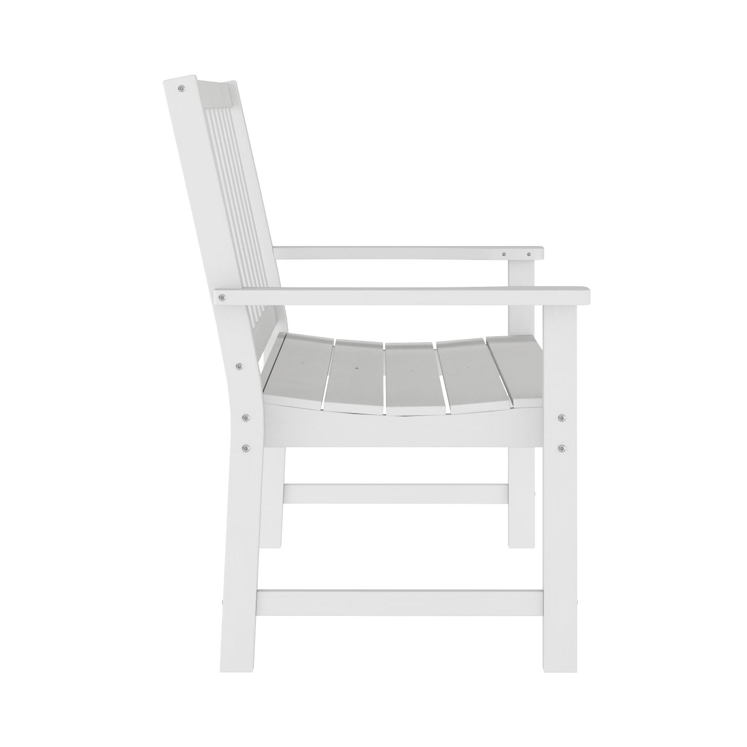 Flash Furniture Ellsworth Commercial Grade All Weather Indoor/Outdoor Recycled HDPE Bench with Contoured Seat, White - Image 8