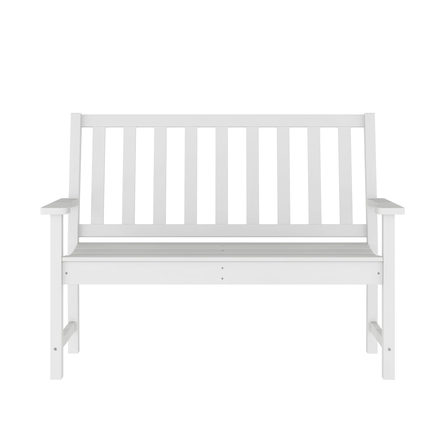 Flash Furniture Ellsworth Commercial Grade All Weather Indoor/Outdoor Recycled HDPE Bench with Contoured Seat, White - Image 9