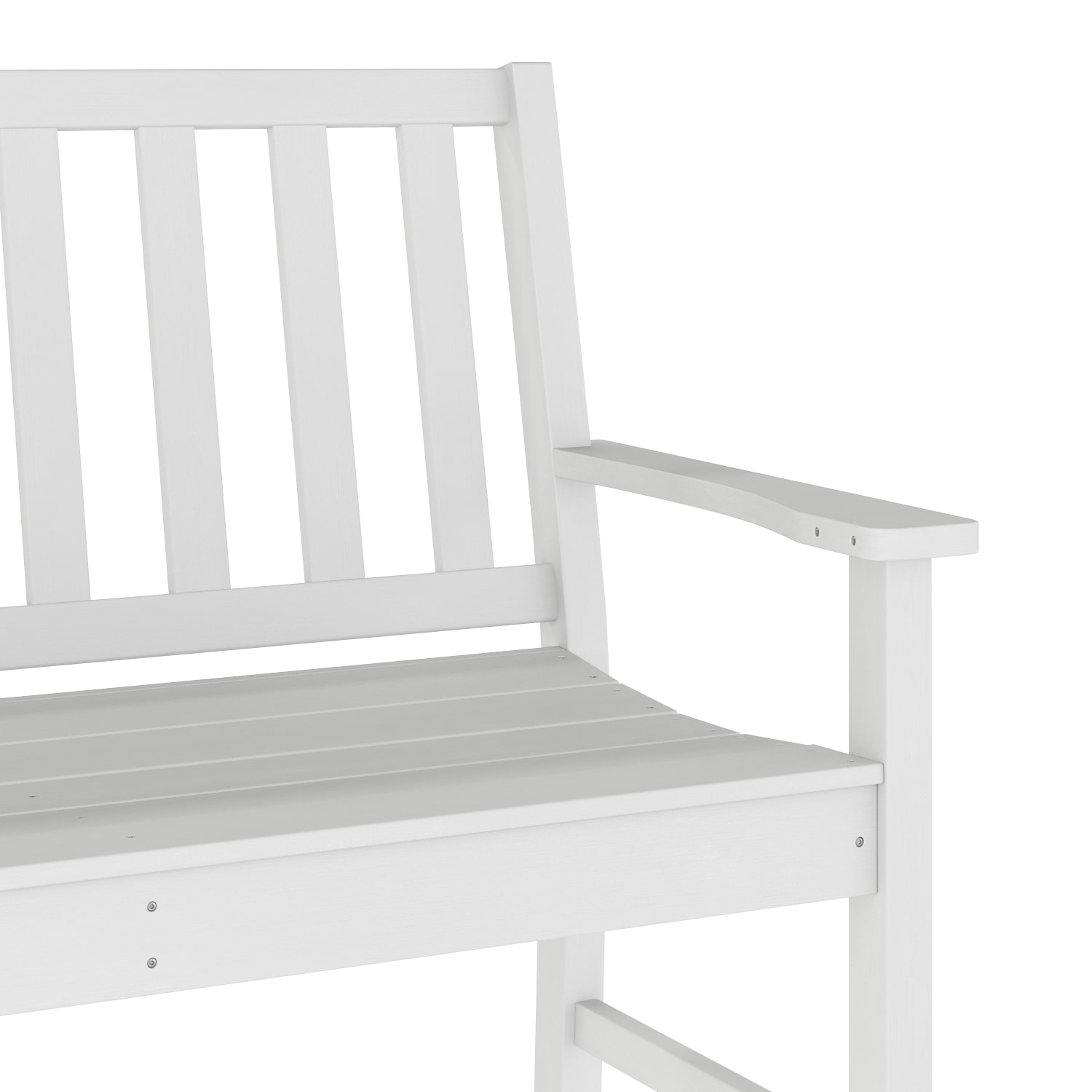 Flash Furniture Ellsworth Commercial Grade All Weather Indoor/Outdoor Recycled HDPE Bench with Contoured Seat, White - Image 10