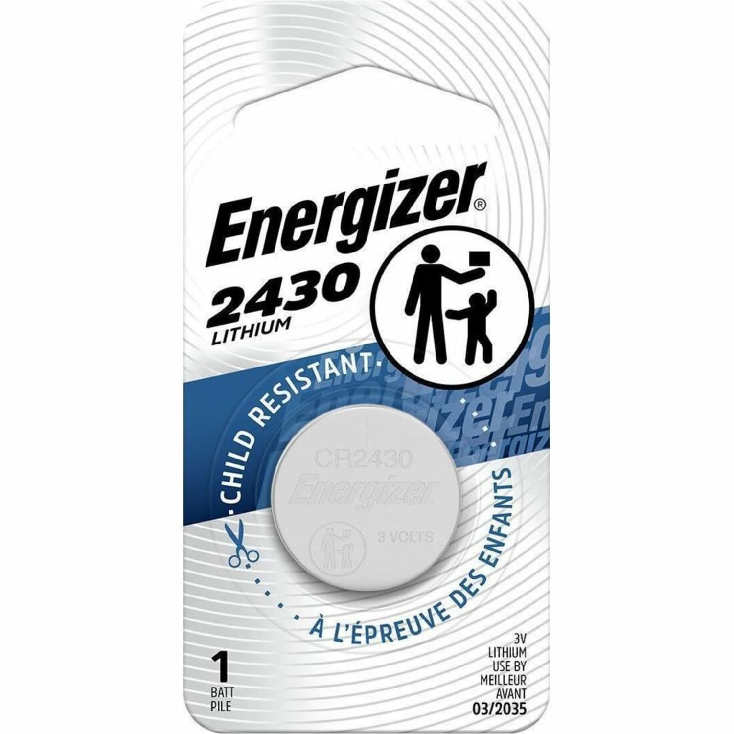 Energizer 3-Volt Lithium Watch/Electronic Battery, EVEECR2430BP