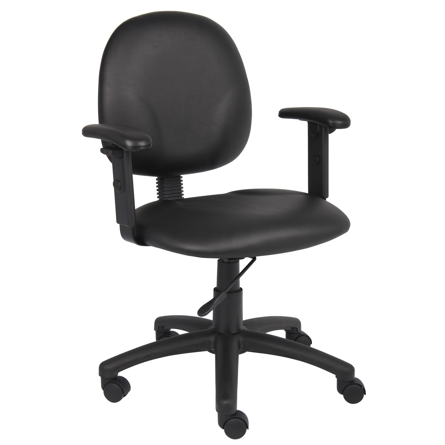 Boss Office Products Task Chair With Antimicrobial Protection, Adjustable Arms, Black