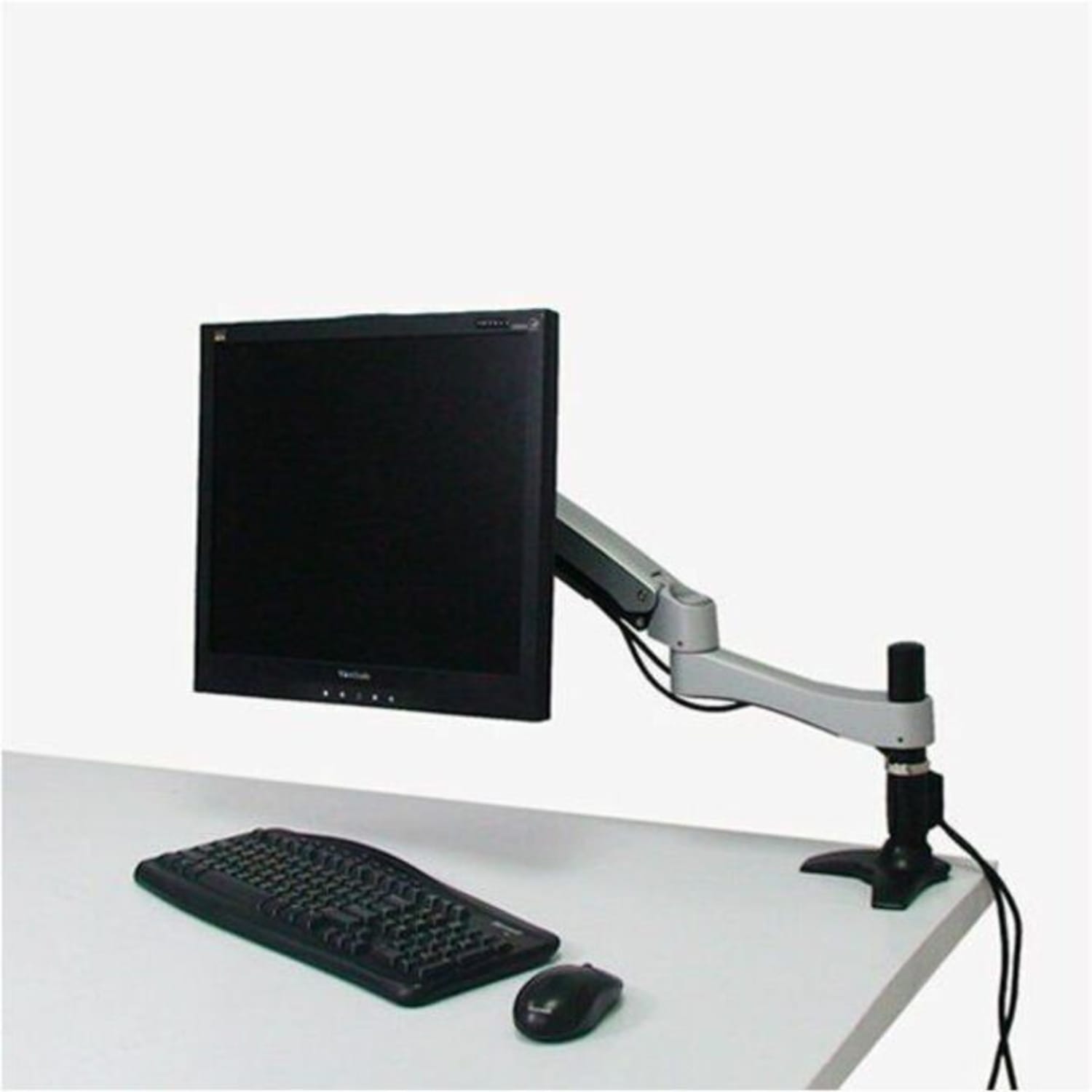 Amer Mounts Long Articulating Monitor Arm with Grommet Base for 15in-26in LCD/LED Screens - Supports up to 22lb monitors, +90/- 20 degree tilt and VESA 75/100 - Image 4