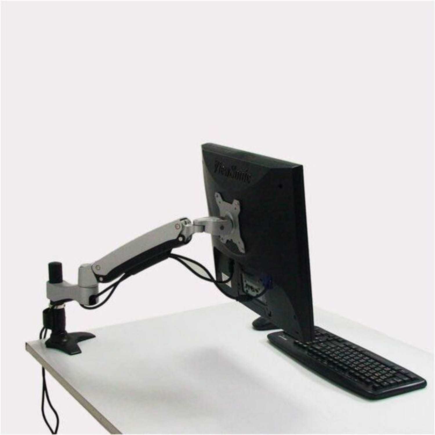Amer Mounts Long Articulating Monitor Arm with Grommet Base for 15in-26in LCD/LED Screens - Supports up to 22lb monitors, +90/- 20 degree tilt and VESA 75/100 - Image 5