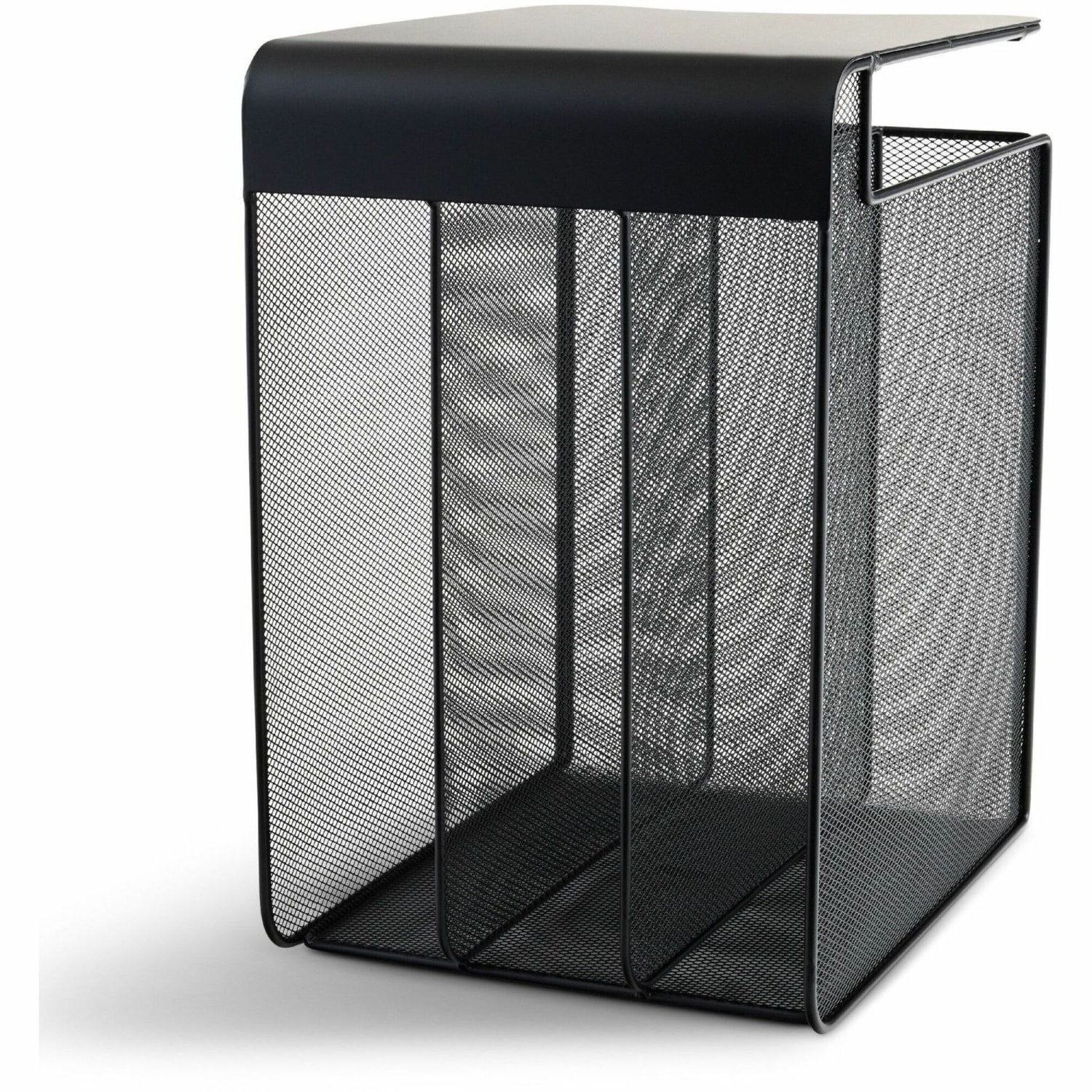 Safco Onyx Mesh Hanging Organizer, Solid Top 3-Section Vertcal, Black - Image 3