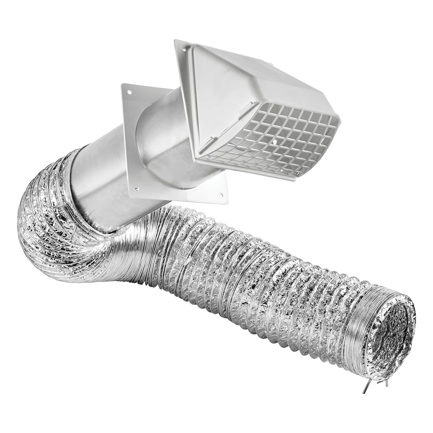 Lambro 4in x 8' UL 2158A Transition Duct Vent Kit For Clothes Dryer Venting, White, LAO1375W - Image 4