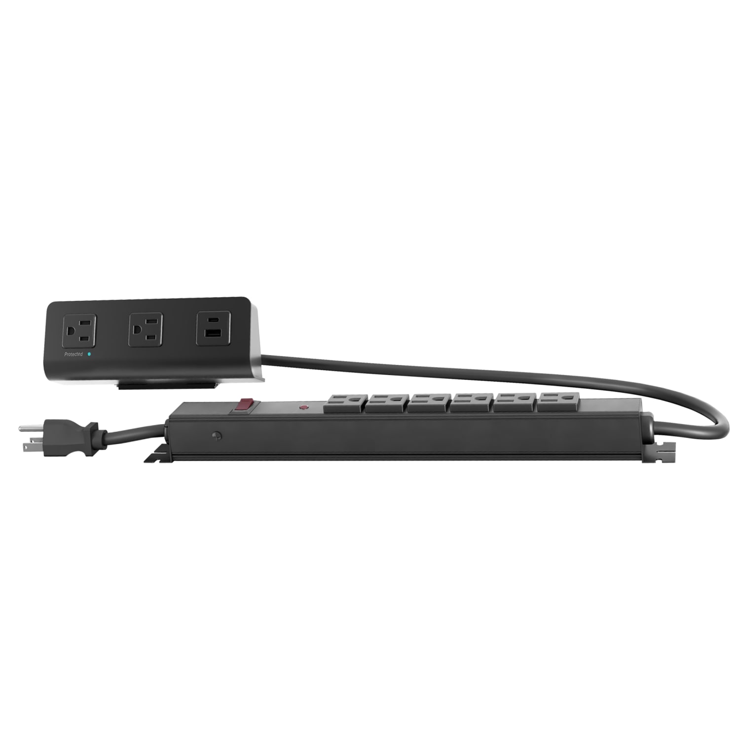 Fellowes Flex Charge 4CX Personal Desktop 2-Outlet Power & 6-Outlet Power Strip, 9ft Power Cord, Indicator Light, Black - FCH4CXBLK