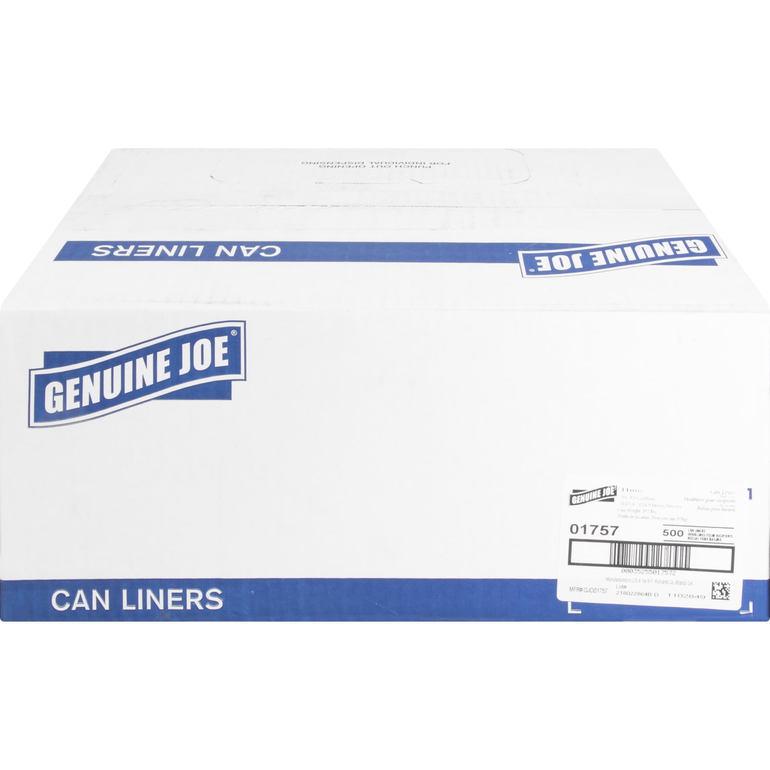 Genuine Joe 0.6 mil Trash Bags, 33 gal, 33inH x 40inW, Clear, 500 Bags - Image 3