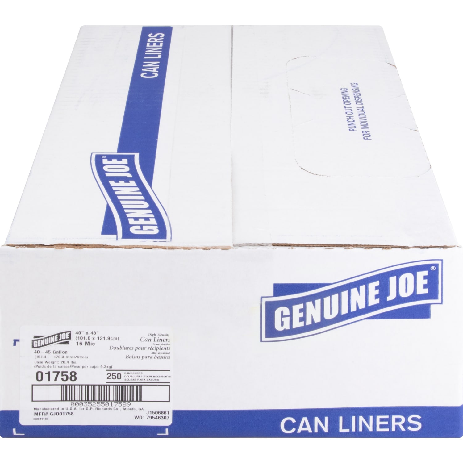 Genuine Joe 0.01 mil Trash Bags, 45 gal, 40inH x 48inW, Clear, 250 Bags - Image 4