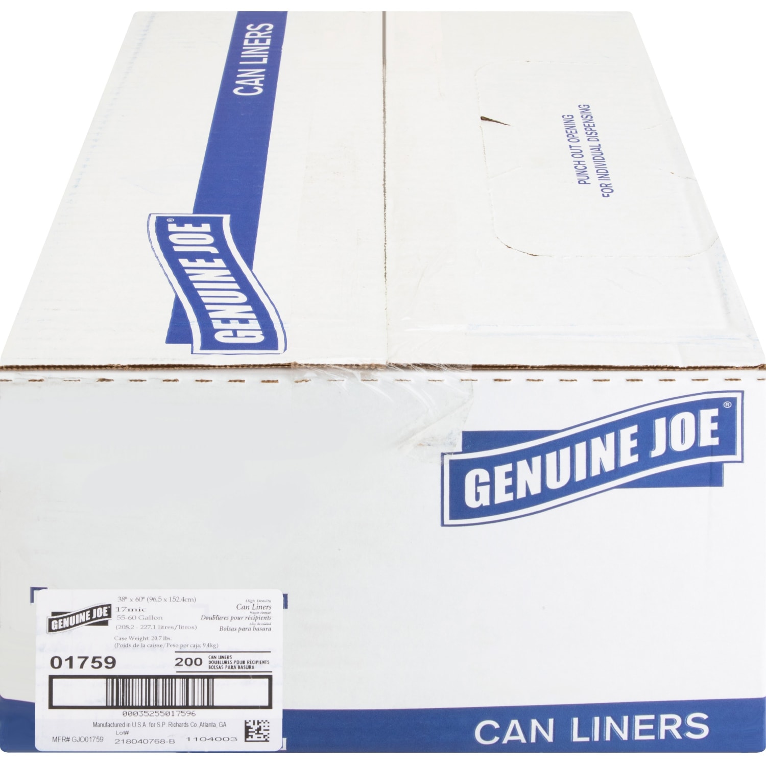 Genuine Joe 0.01 mil Trash Bags, 60 gal, 38inH x 60inW, Clear, 200 Bags - Image 4