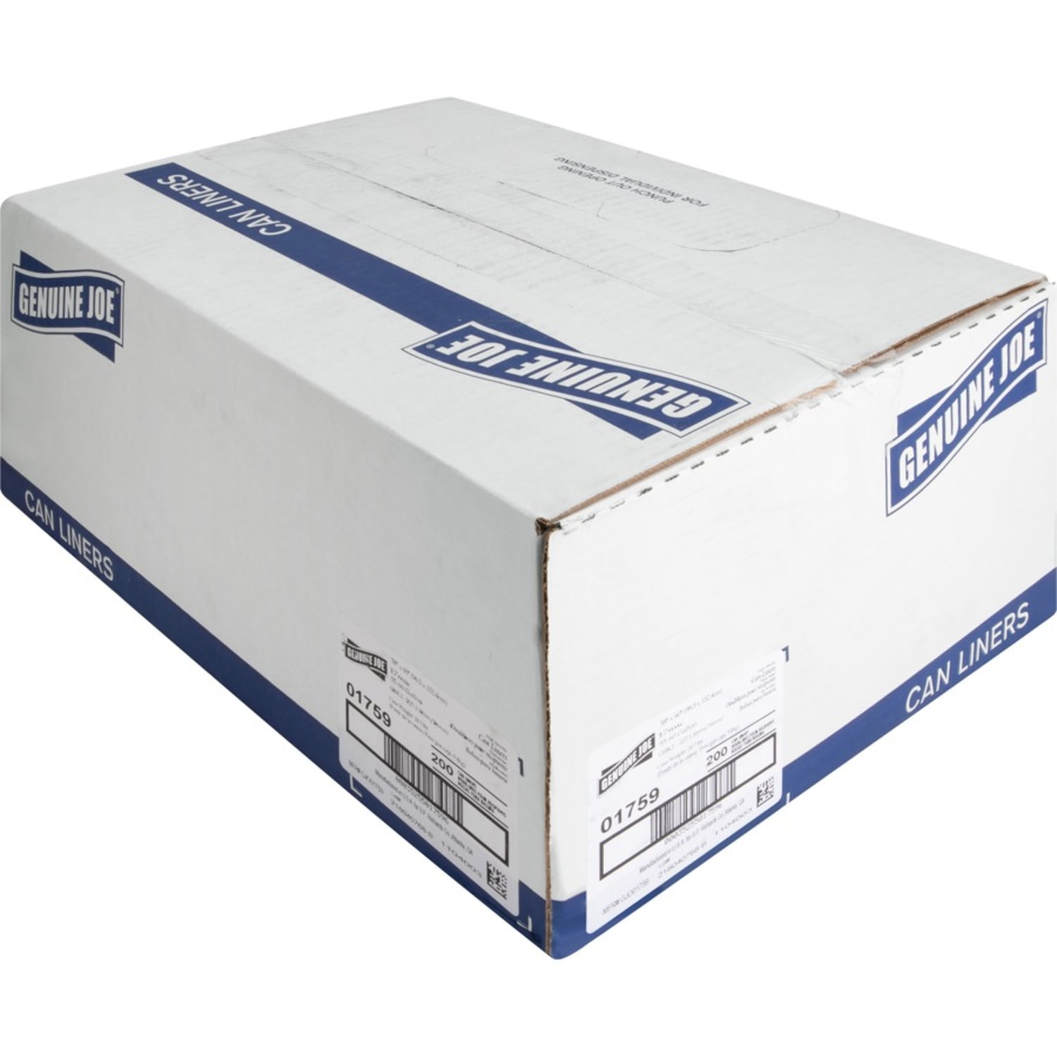 Genuine Joe 0.01 mil Trash Bags, 60 gal, 38inH x 60inW, Clear, 200 Bags - Image 5