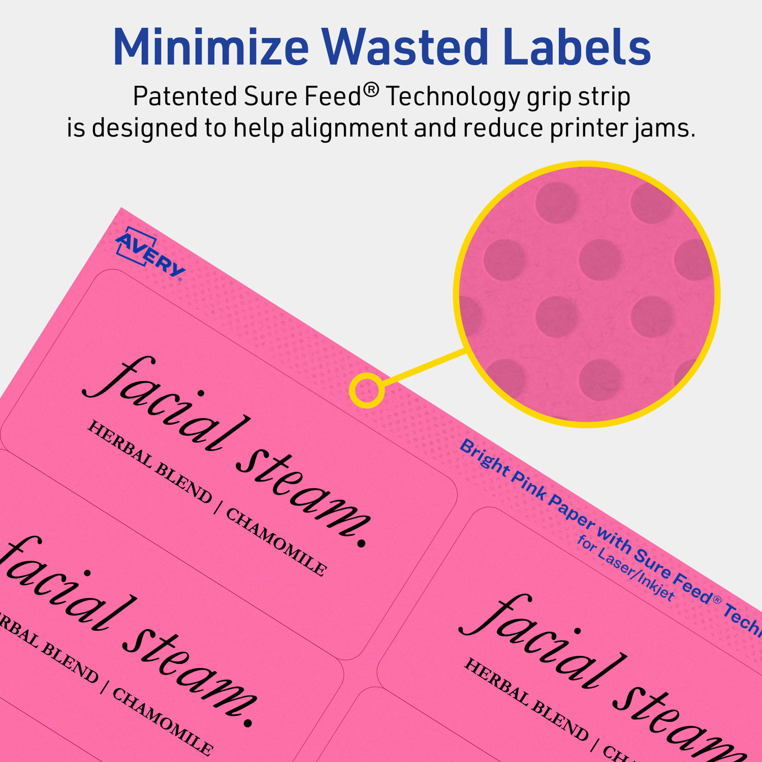 Avery Printable Labels With Sure Feed Technology, 94207-BPP40, Rectangle, 2in x 4in, Matte Bright Pink, Pack of 400 - Image 5