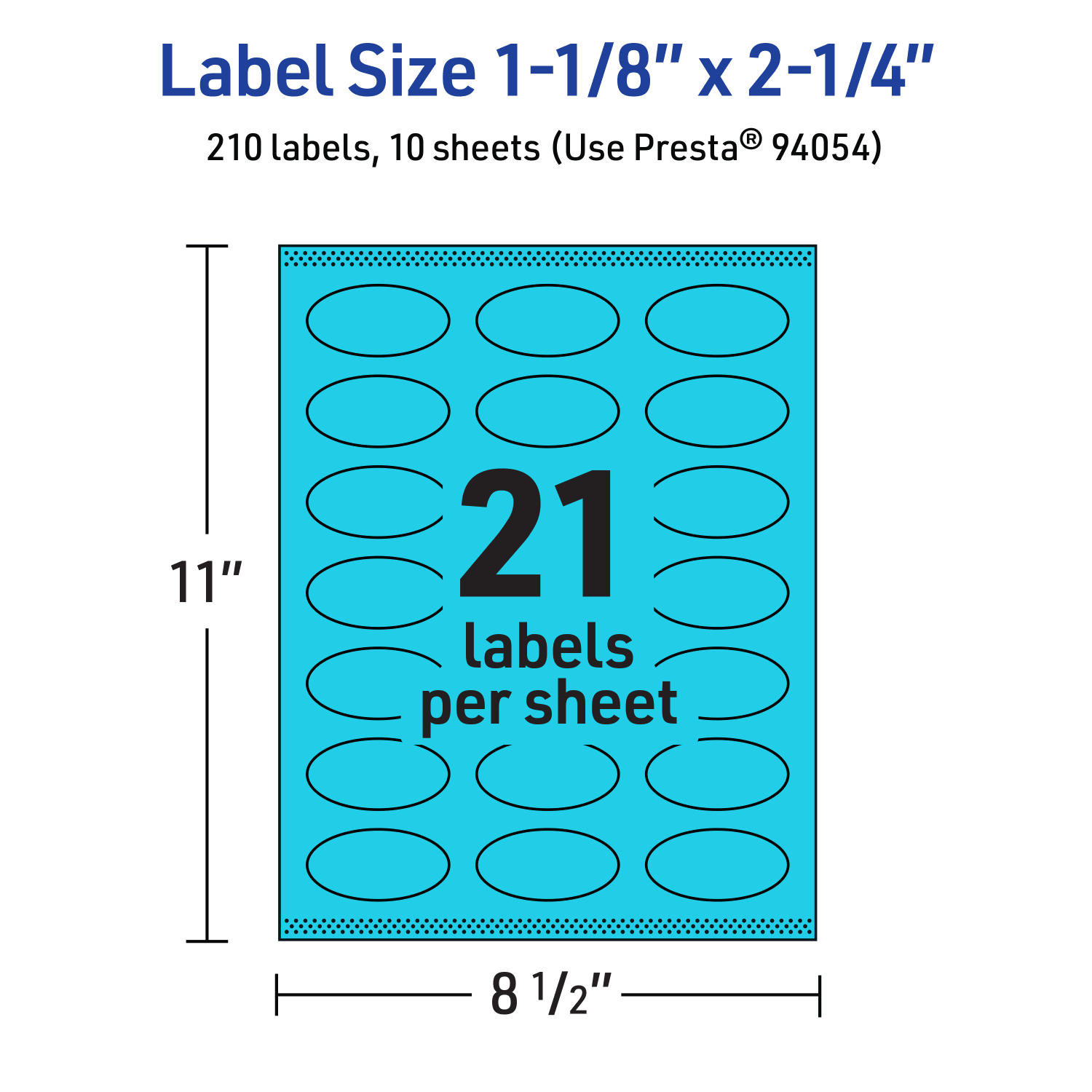 Avery Print-To-The-Edge Labels With Sure Feed Technology And Easy Peel, 94054-BBP10, Oval, 1-1/8in x 2-1/4in, Matte Bright Blue, Pack of 210 - Image 6