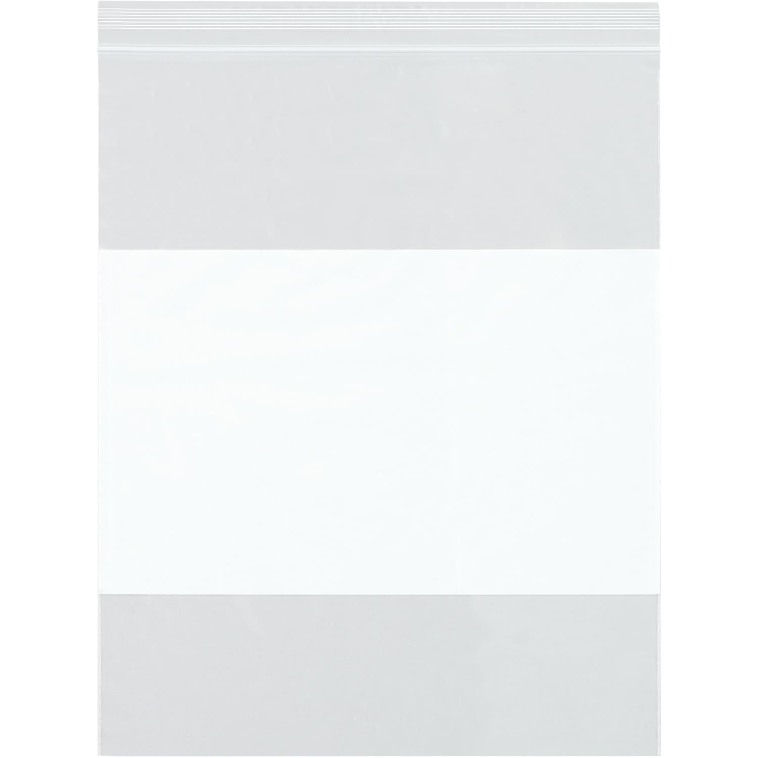 Partners Brand 2 Mil White Block Reclosable Poly Bags, 13in x 15in, Clear, Case Of 1000