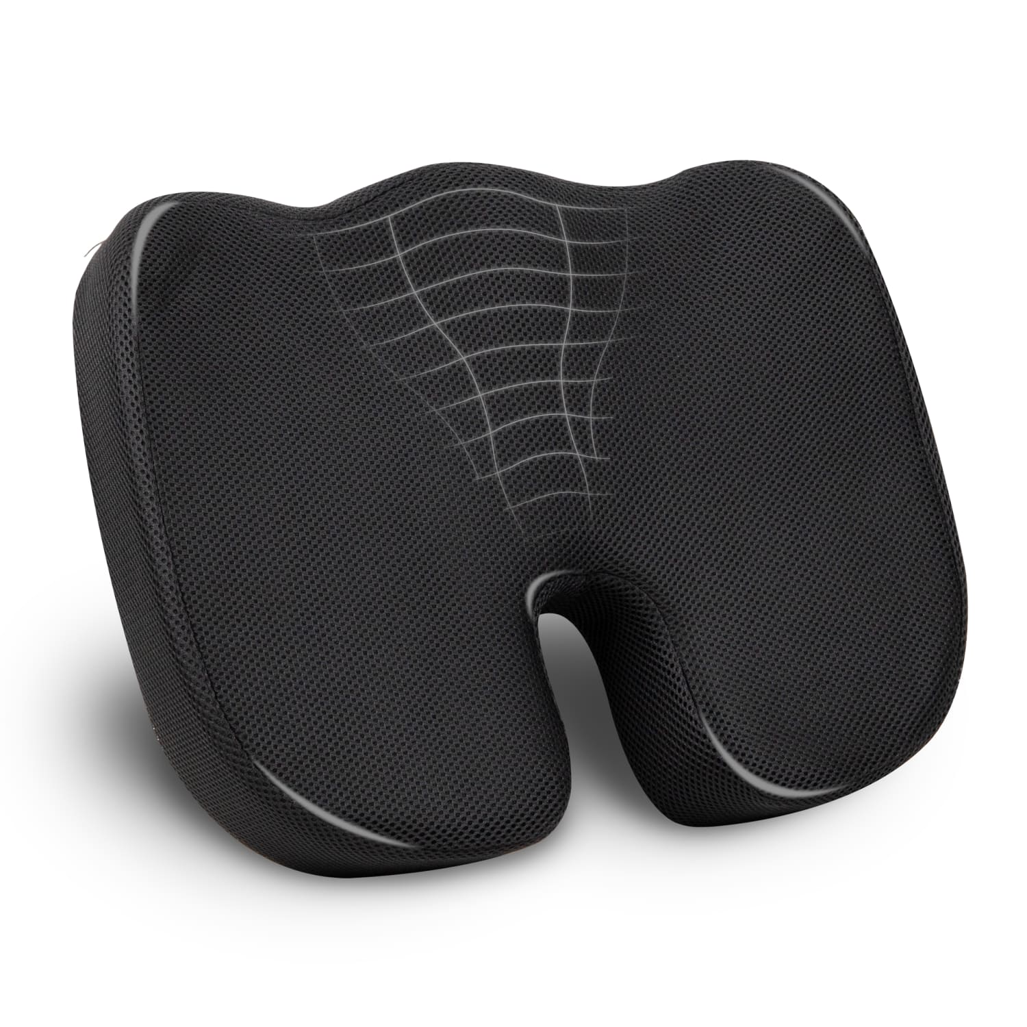 Mind Reader Memory Foam Seat Cushion, 2-3/4inH x 13-1/2inW x18inD, Black - Image 3