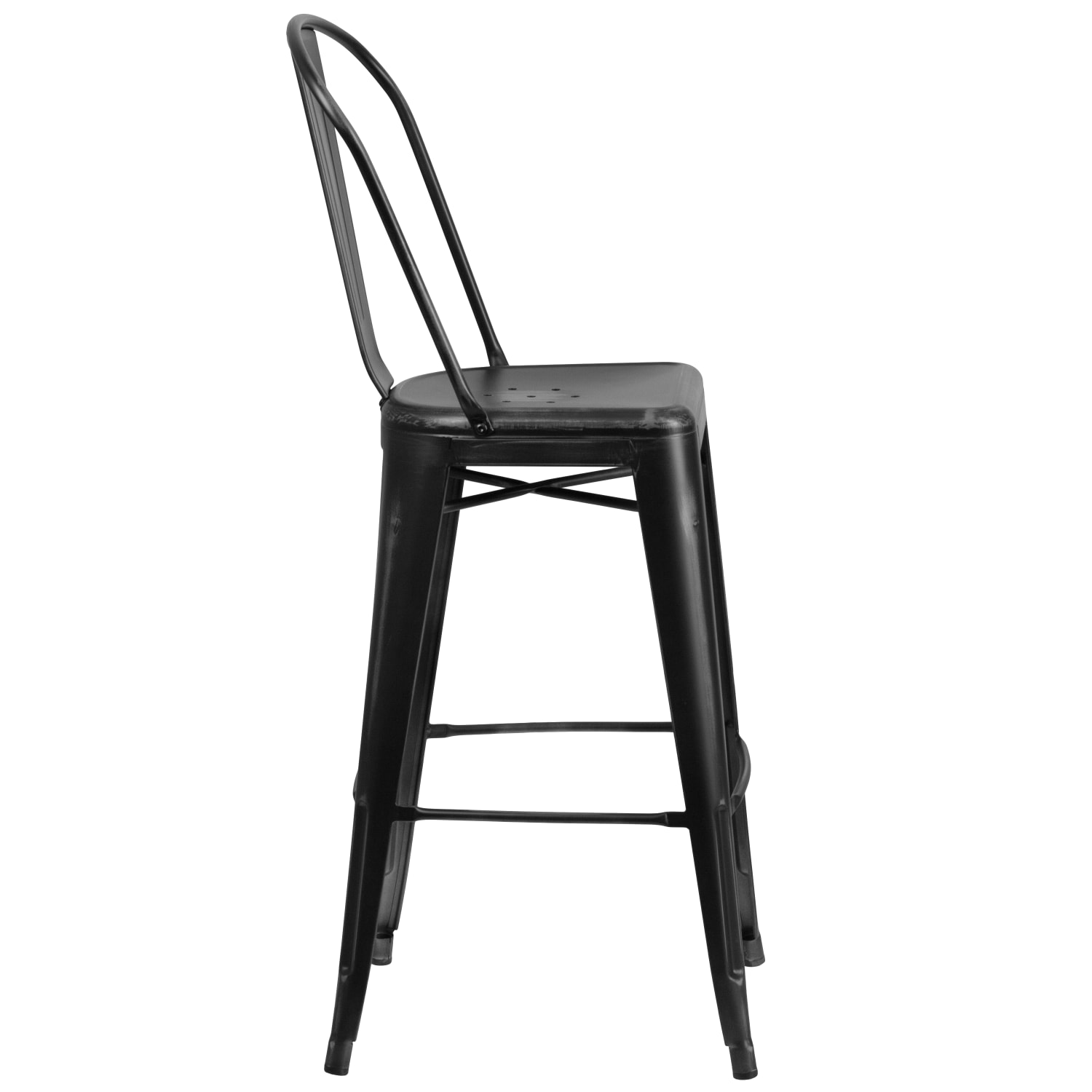Flash Furniture CommercialGrade 30inH Distressed Metal Bar Stool Black PopularChairscom Flash Furniture Commercial Grade 30inH Distressed Metal Bar Stool Black PopularChairscom