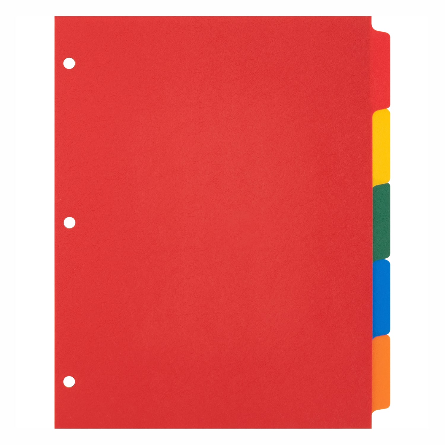 Sparco Non-Insertable Poly Indexes, 8 1/2in x 11in, 5-Tab, Assorted Colors - Image 3