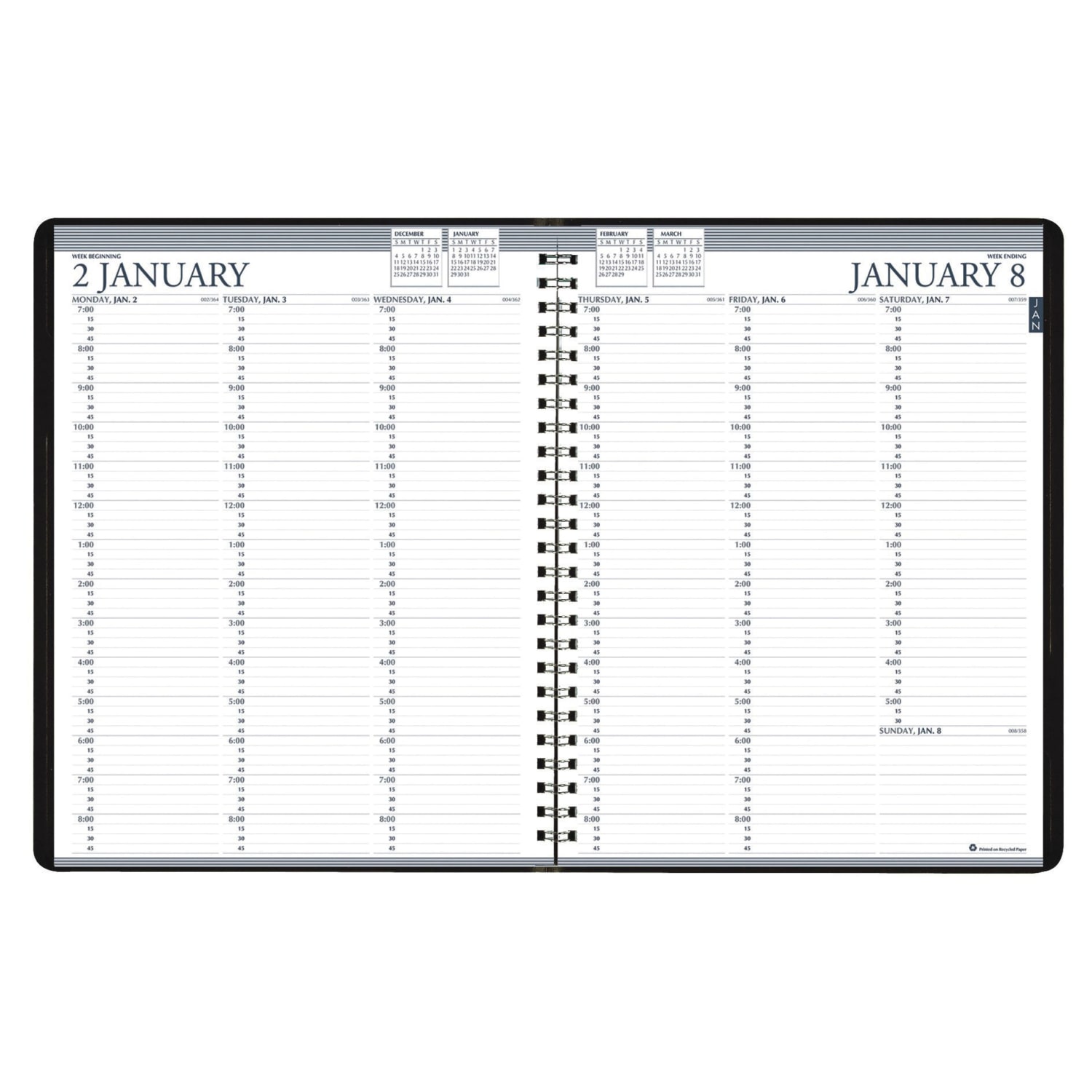 House Of Doolittle Professional Weekly Planner, 8-1/2in x 11in, Black, 24 Months, January-December - Image 4