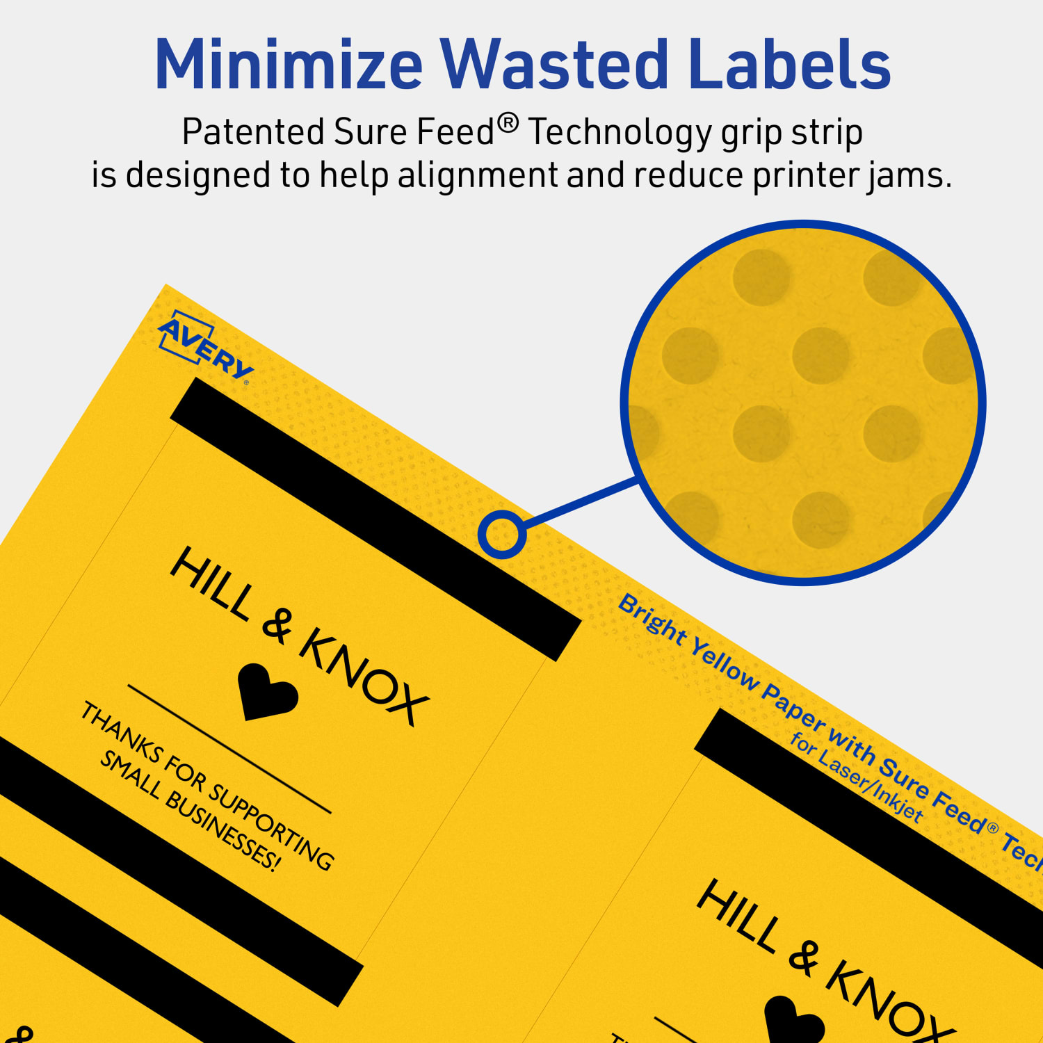 Avery Print-To-The-Edge Labels With Sure Feed Technology And Easy Peel, 94101-BYP20, Square, 3in x 3in, Matte Bright Yellow, Pack of 120 - Image 5