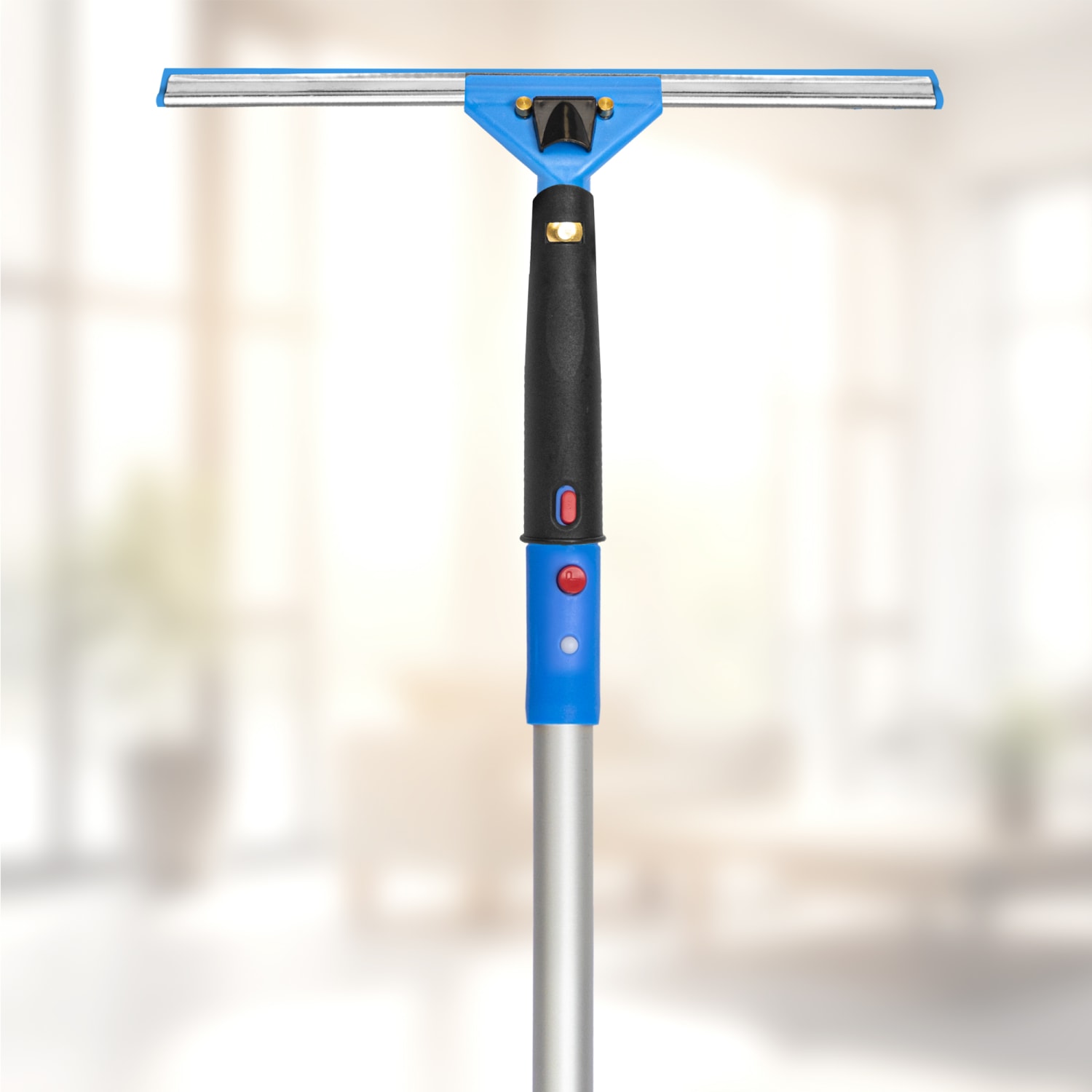 Gritt Commercial Swivel Window Squeegee And Telescopic Pole Window Washing Kit, 14in Squeegee/6ft Pole, Multicolor, Pack Of 3 Kits - Image 5