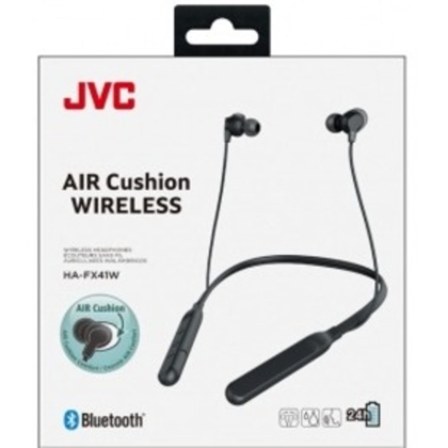 JVC Wireless In-Ear Headphones - Stereo - Wireless - Bluetooth - 33 ft - 16 Ohm - 20 Hz - 20 kHz - Behind-the-neck - Binaural - In-ear - Black - Image 4