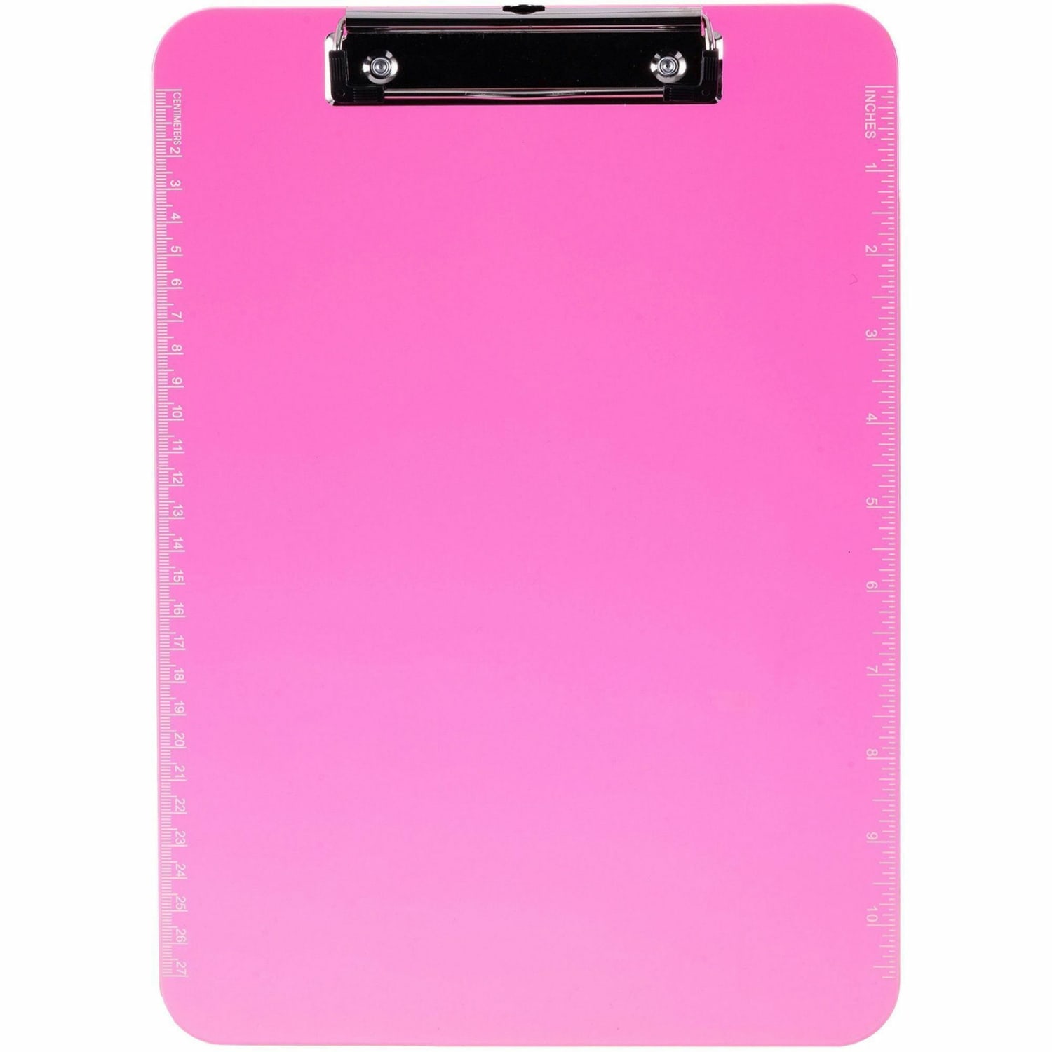 Sparco Plastic Clipboard With Flat Clip, 8 1/2in x 11in, Neon Pink - Image 3