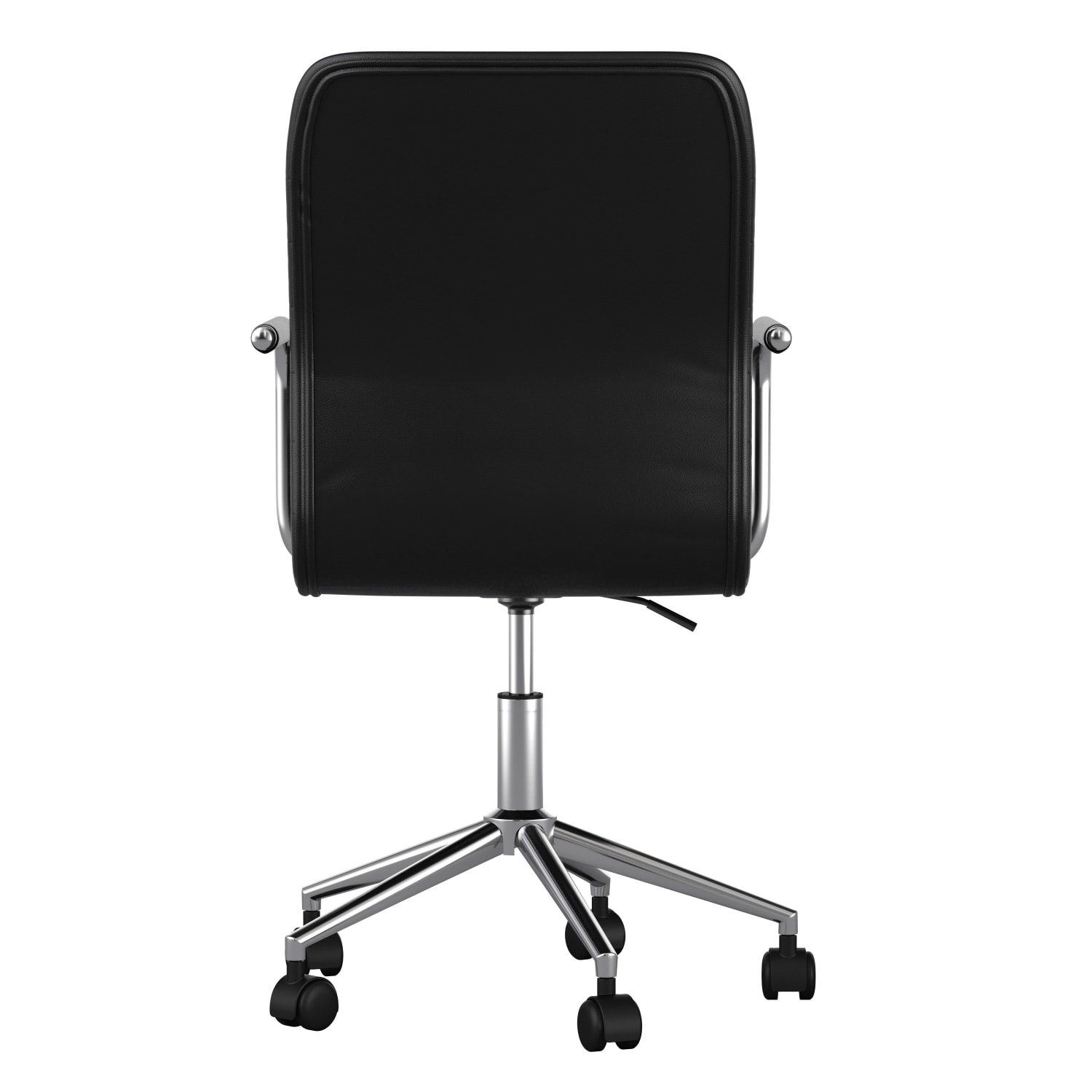 Martha Stewart Taytum Faux Leather Upholstered MidBack Executive Office Chair BlackPolished Nickel PopularChairscom Martha Stewart Taytum Faux Leather Upholstered Mid Back Executive Office Chair BlackPolished Nickel PopularChairscom