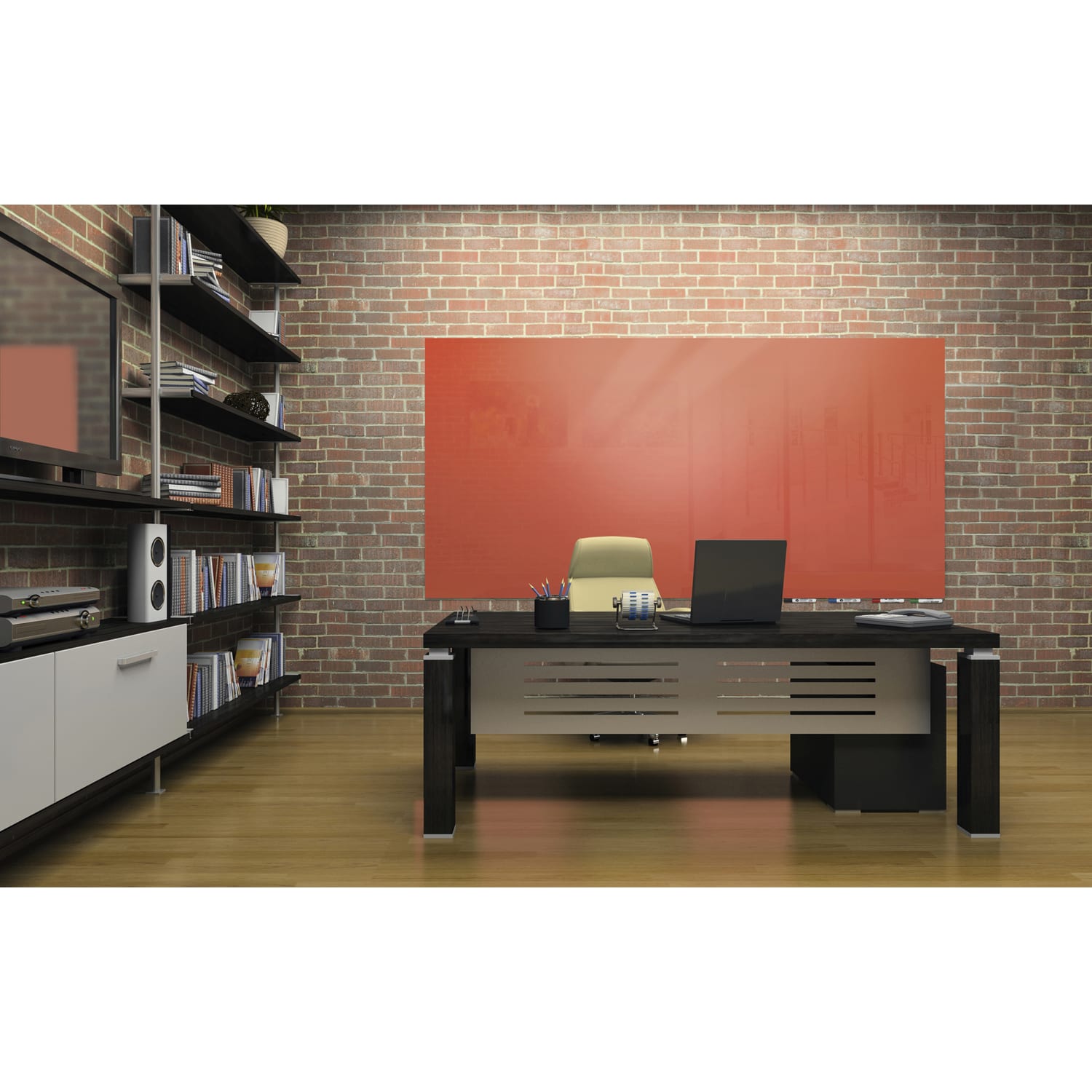 Ghent Aria Low Profile Glassboard, Magnetic, 48inH x 60inW, Marigold - Image 5