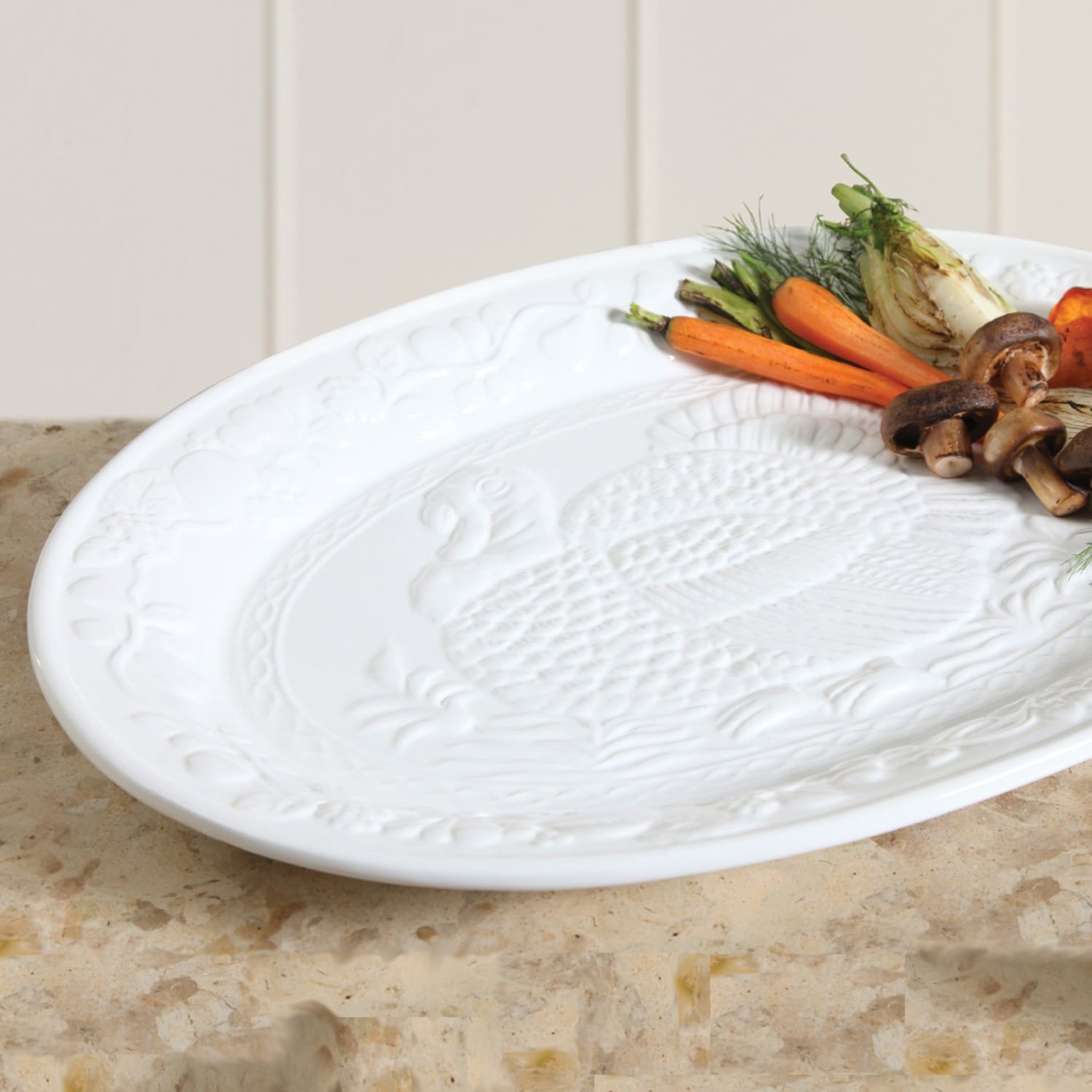 Gibson Home Ceramic Turkey Platter, 18-3/4in, White - Image 5