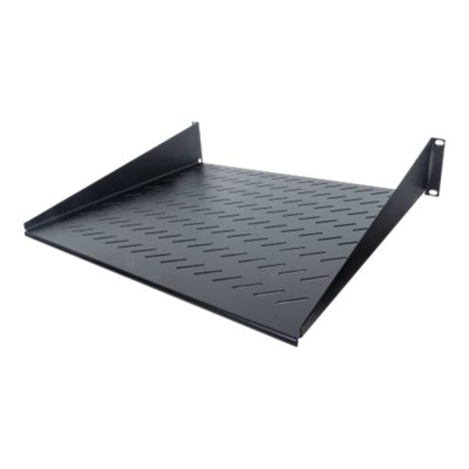 Intellinet 19in Cantilever Shelf, 2U, 2-Point Front Mount, 400mm Depth, Vented, Max 25kg, Black, Three Year Warranty - 712514 - Image 3