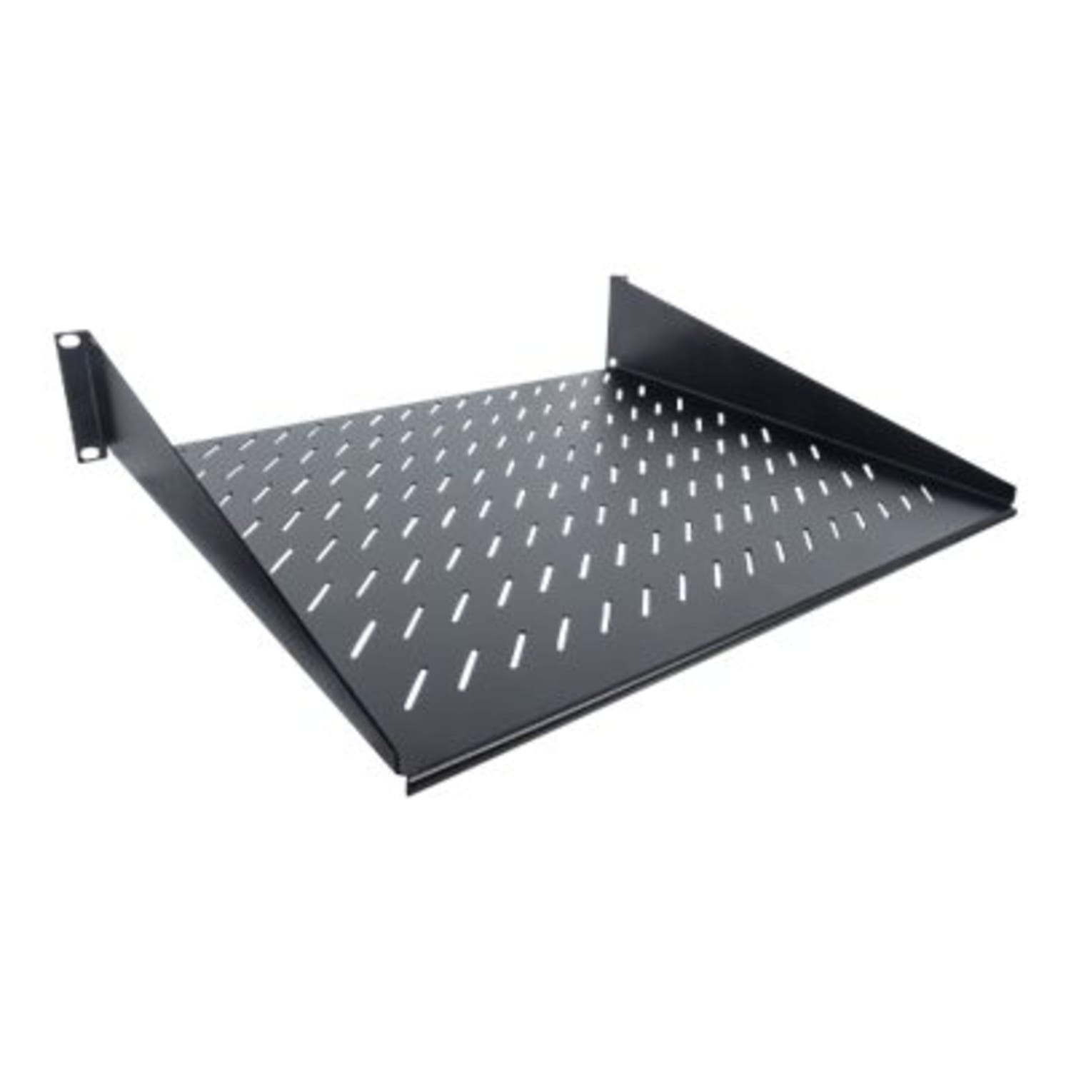 Intellinet 19in Cantilever Shelf, 2U, 2-Point Front Mount, 400mm Depth, Vented, Max 25kg, Black, Three Year Warranty - 712514 - Image 4