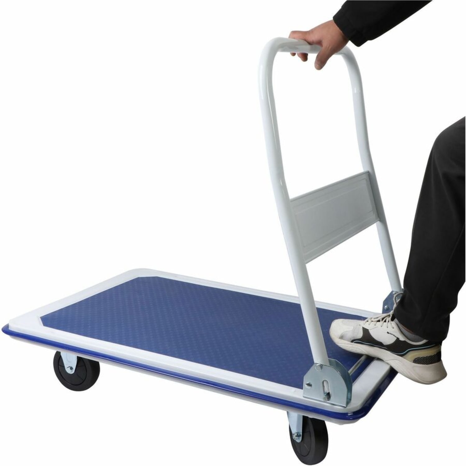 Sparco Folding Platform Truck, 660 Lb. Capacity, Blue/Gray - Image 5