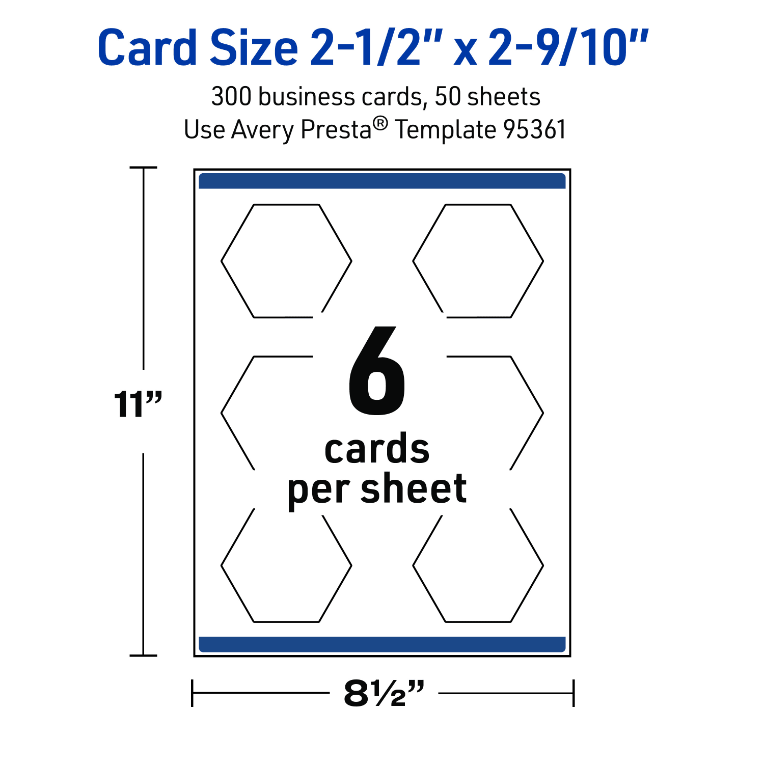 Avery Print-To-The-Edge Business Cards With Sure Feed Technology, 2-1/2inx2-9/10in Hexagon, Matte White, Pack Of 300 - Image 6