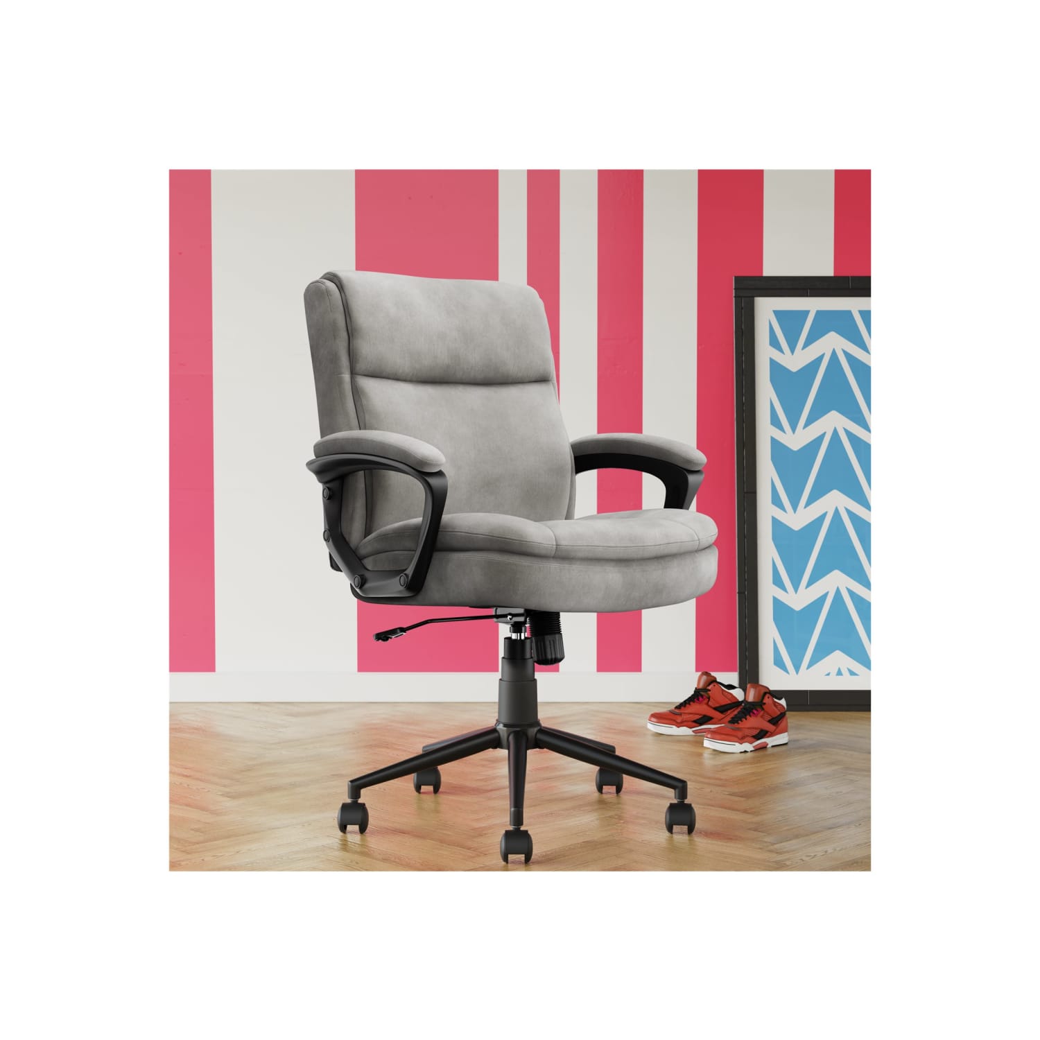 Click365 Transform 20 Ergonomic Fabric MidBack Desk Chair GrayBlack PopularChairscom Click365 Transform 20 Ergonomic Fabric Mid Back Desk Chair GrayBlack PopularChairscom