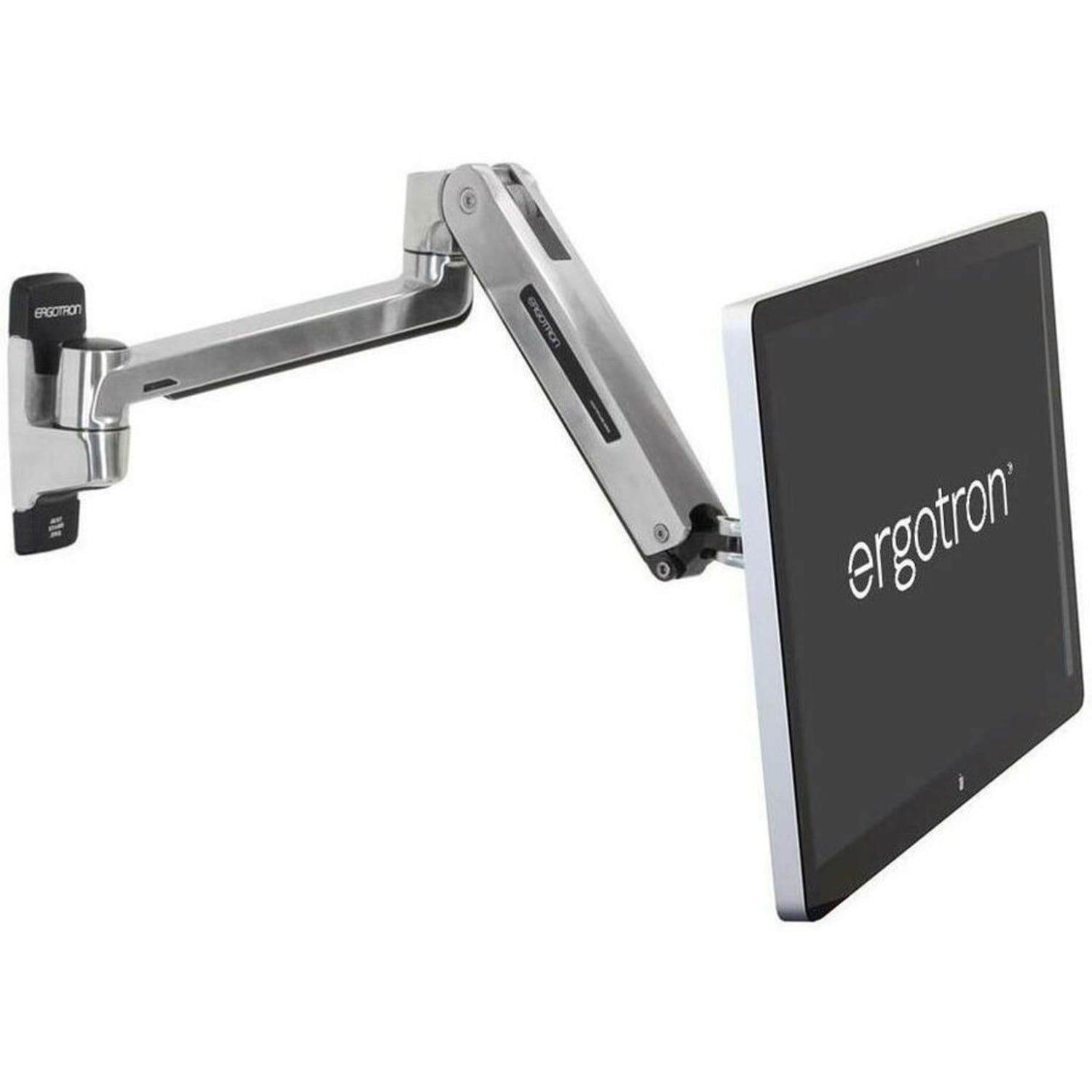 Ergotron Mounting Arm for Flat Panel Display, All-in-One Computer - Polished Aluminum - Adjustable - 46in Screen Support - 45383026