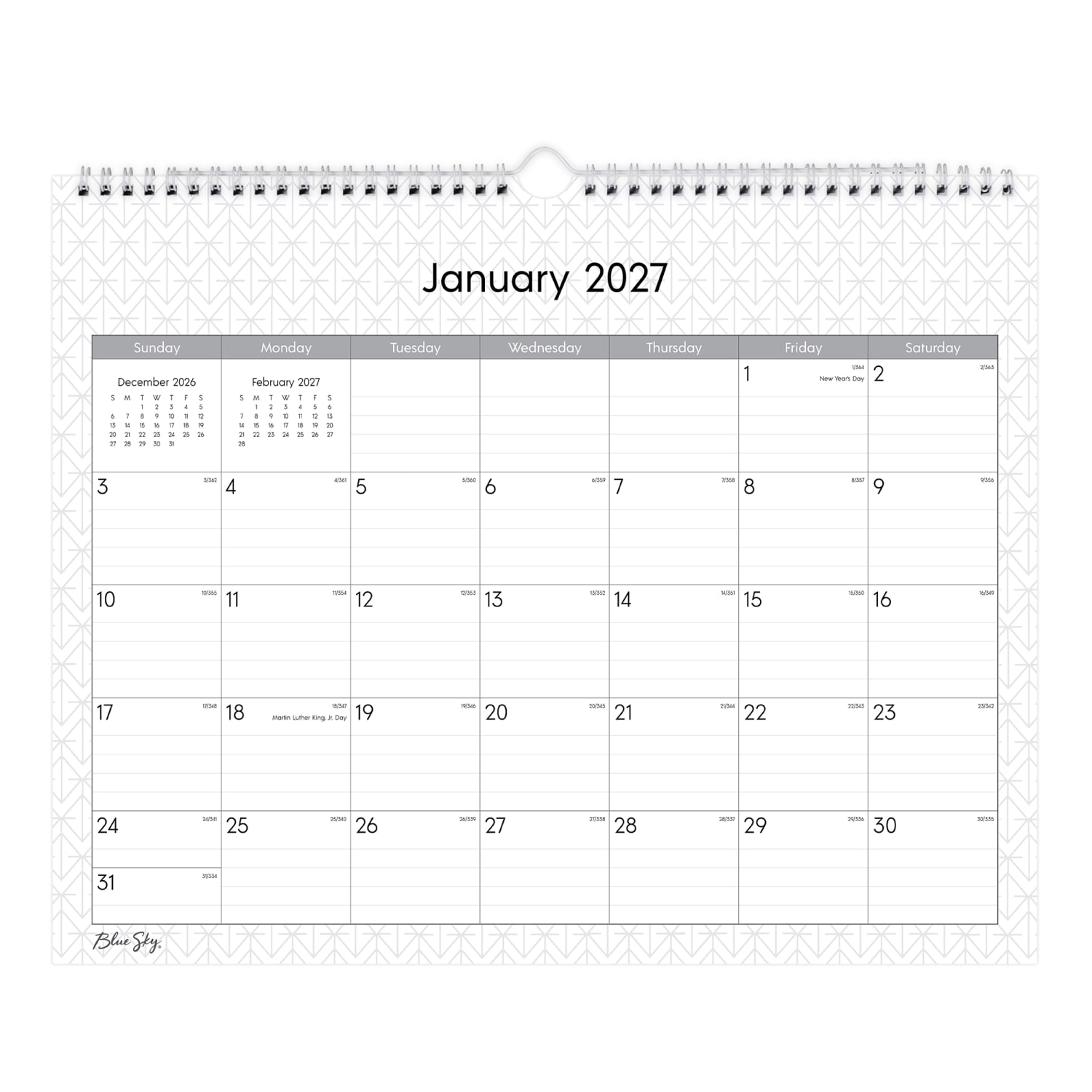 2027 Blue Sky Enterprise Monthly Wall Calendar, 15x12, 0%, Enterprise, Jan-Dec, RY27