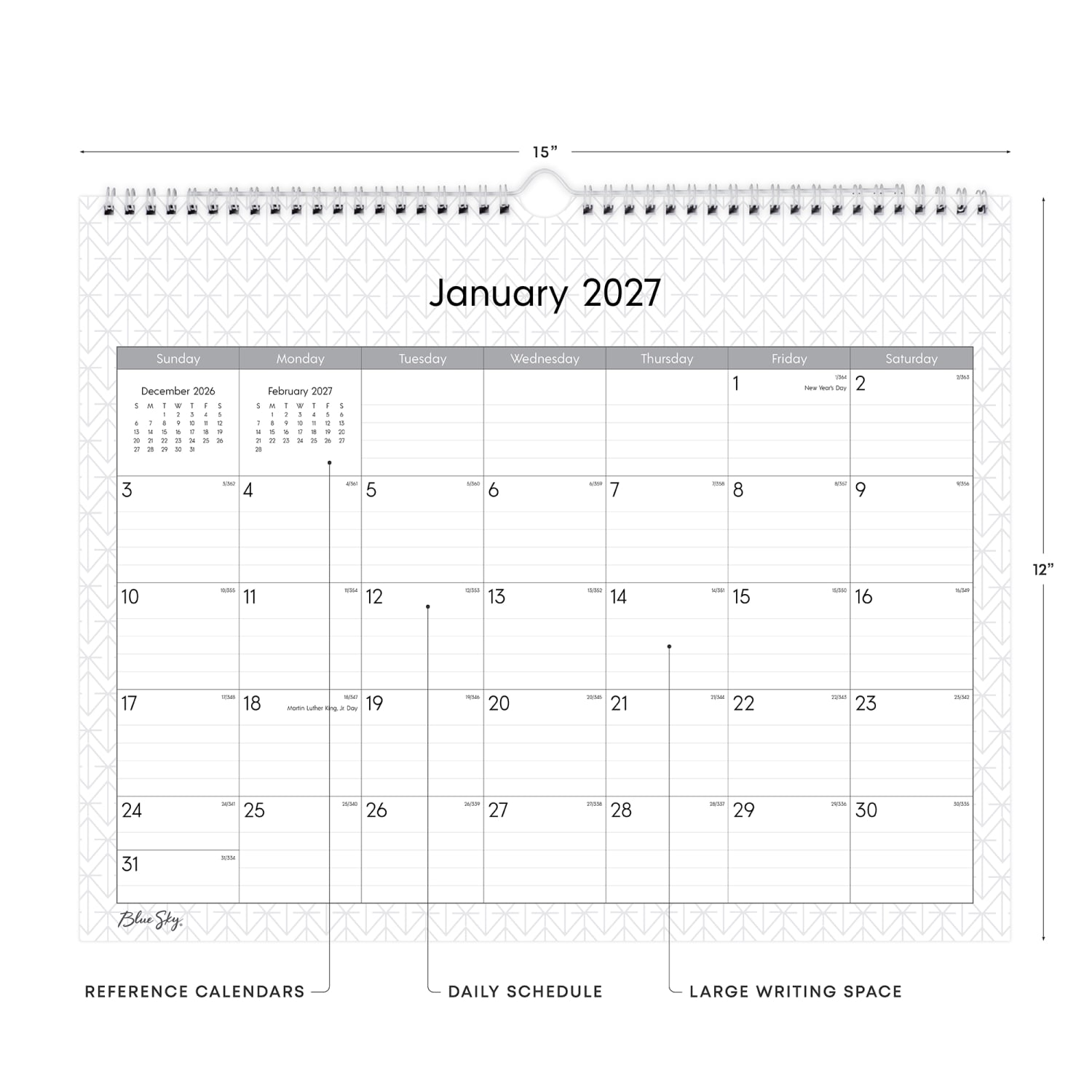 2027 Blue Sky Enterprise Monthly Wall Calendar, 15x12, 0%, Enterprise, Jan-Dec, RY27 - Image 3