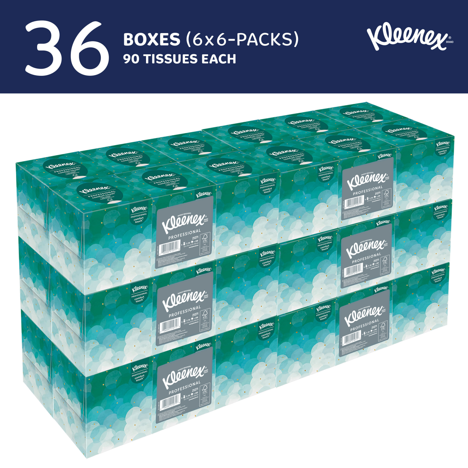Kleenex Boutique 2-Ply Facial Tissue, White, 95 Sheets Per Box, Carton Of 36 Boxes - Image 3
