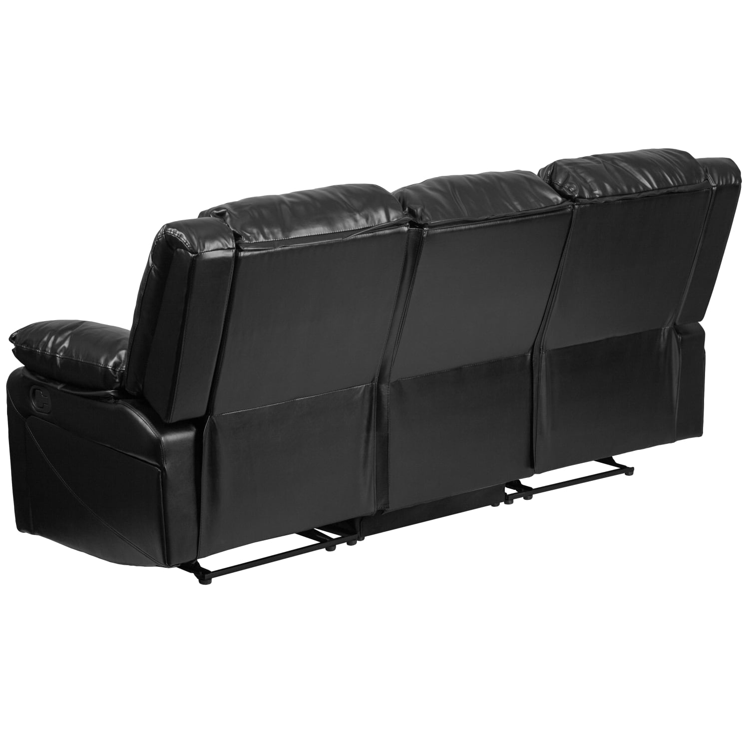 Flash Furniture Harmony Series LeatherSoft Faux Leather Sofa With 2 BuiltIn Recliners Black PopularChairscom Flash Furniture Harmony Series LeatherSoft Faux Leather Sofa With 2 Built In Recliners Black PopularChairscom