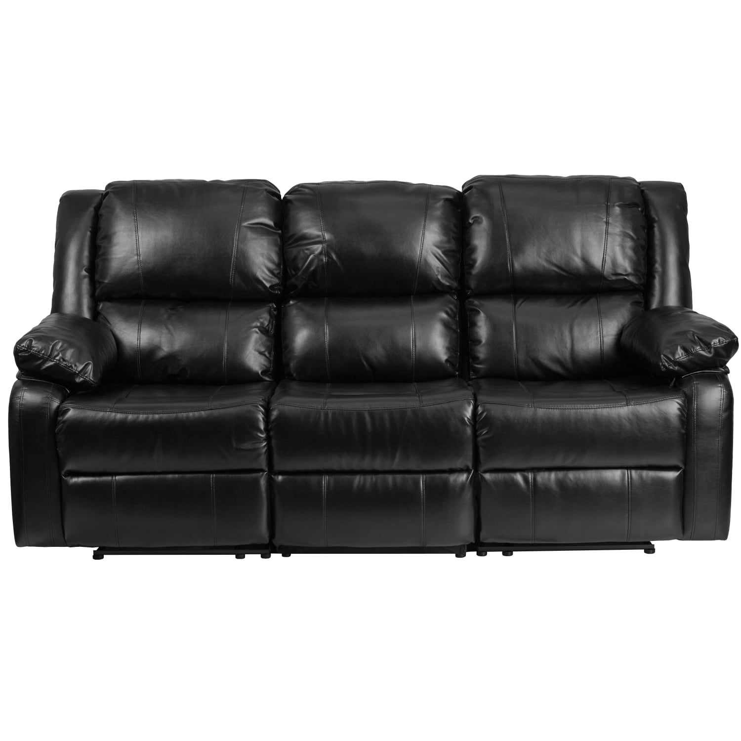 Flash Furniture Harmony Series LeatherSoft Faux Leather Sofa With 2 BuiltIn Recliners Black PopularChairscom Flash Furniture Harmony Series LeatherSoft Faux Leather Sofa With 2 Built In Recliners Black PopularChairscom