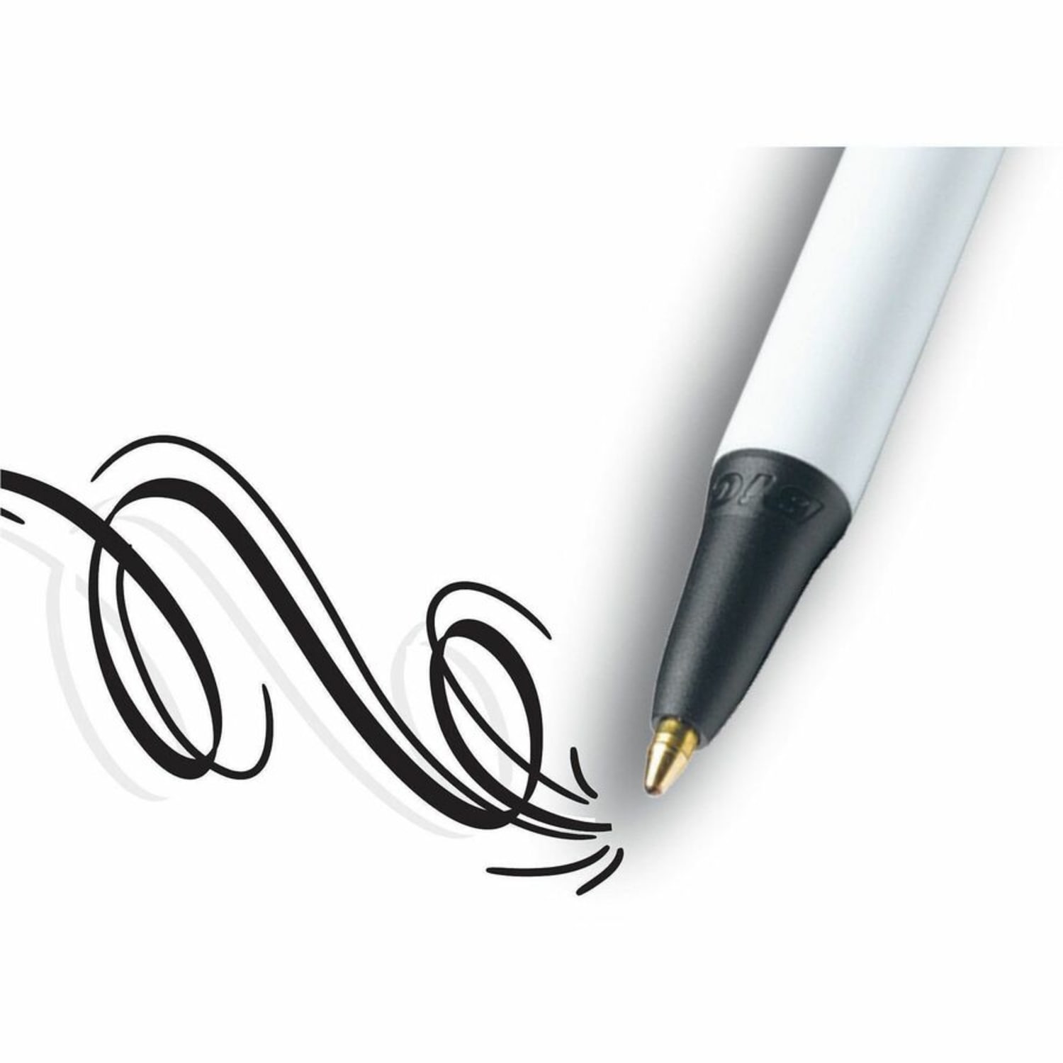 BIC Clic Stic Retractable Ballpoint Pens, Medium Point, 1.0 mm, White Barrel, Black Ink, Pack Of 24 - Image 6