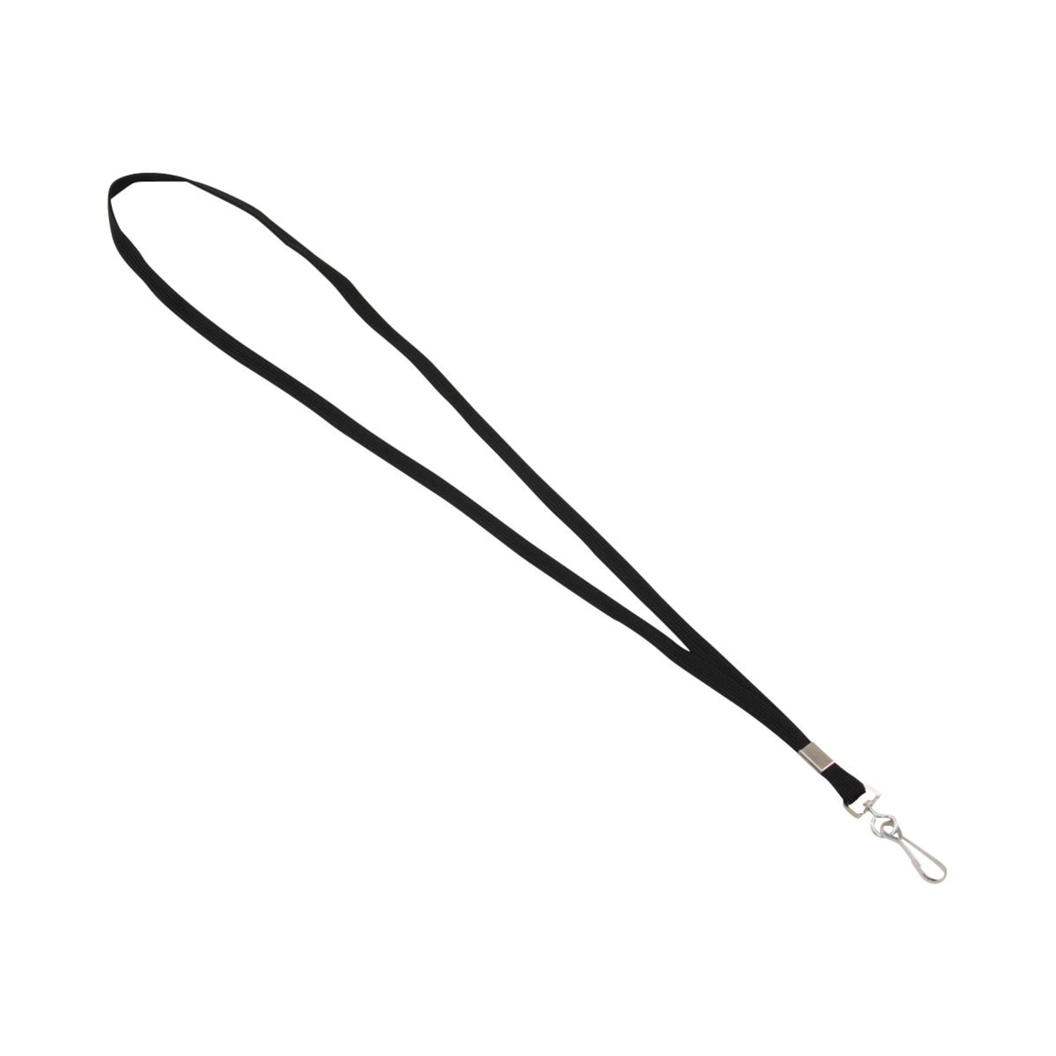 Advantus Metal Clasp Lanyard, 36in Length, Black, Box Of 100