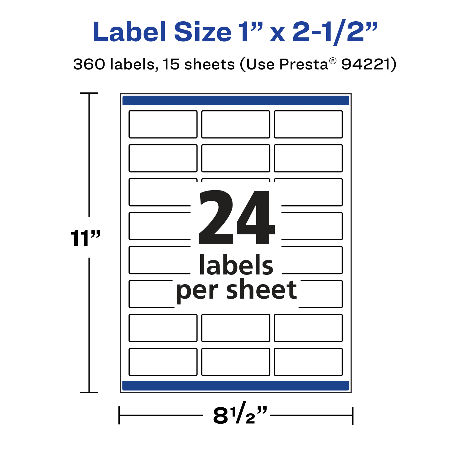 Avery Removable Labels With Sure Feed, 94221-RMP15, Rectangle, 1in x 2-1/2in, White, Pack Of 360 Labels - Image 6