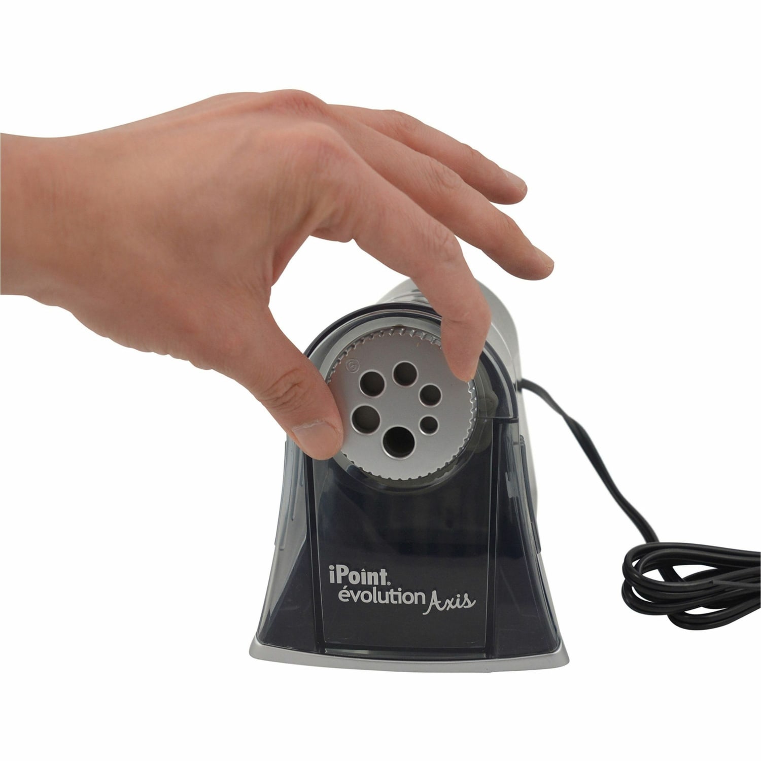 Acme United iPoint Evolution Axis 6-Hole Electric Pencil Sharpener, Silver - Image 6