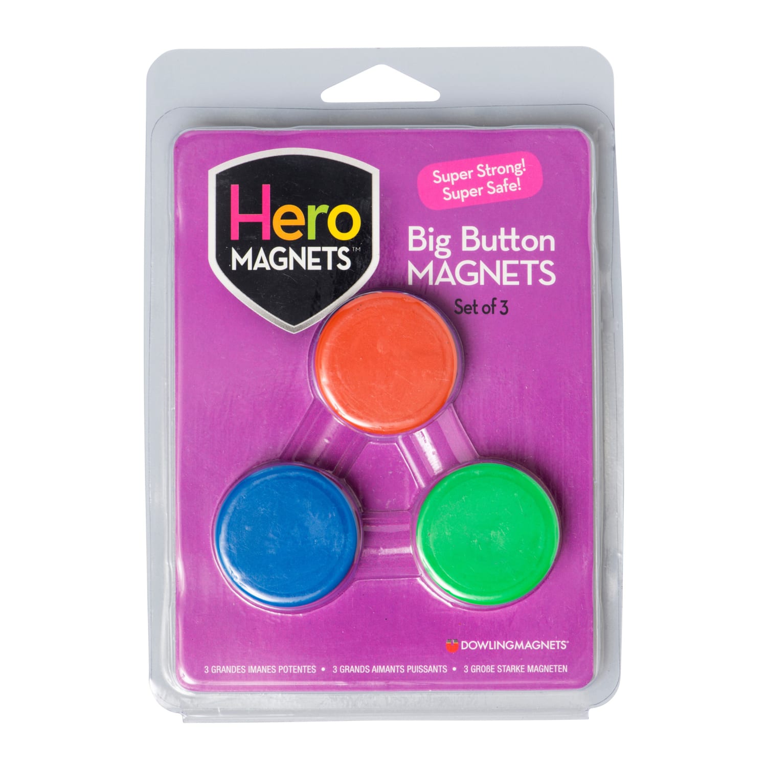 Dowling Magnets Hero Magnets: Big Button Magnets, 3 Per Pack, Set Of 6 Packs - Image 4