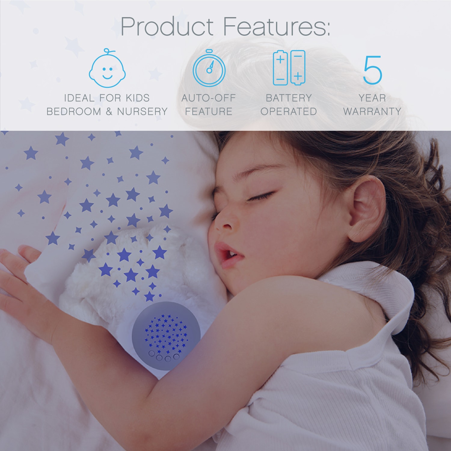 Pure Enrichment PureBaby Sound Sleepers Sound Machine, 9inH x 5-3/8inW x 4inD, Polar Bear - Image 5