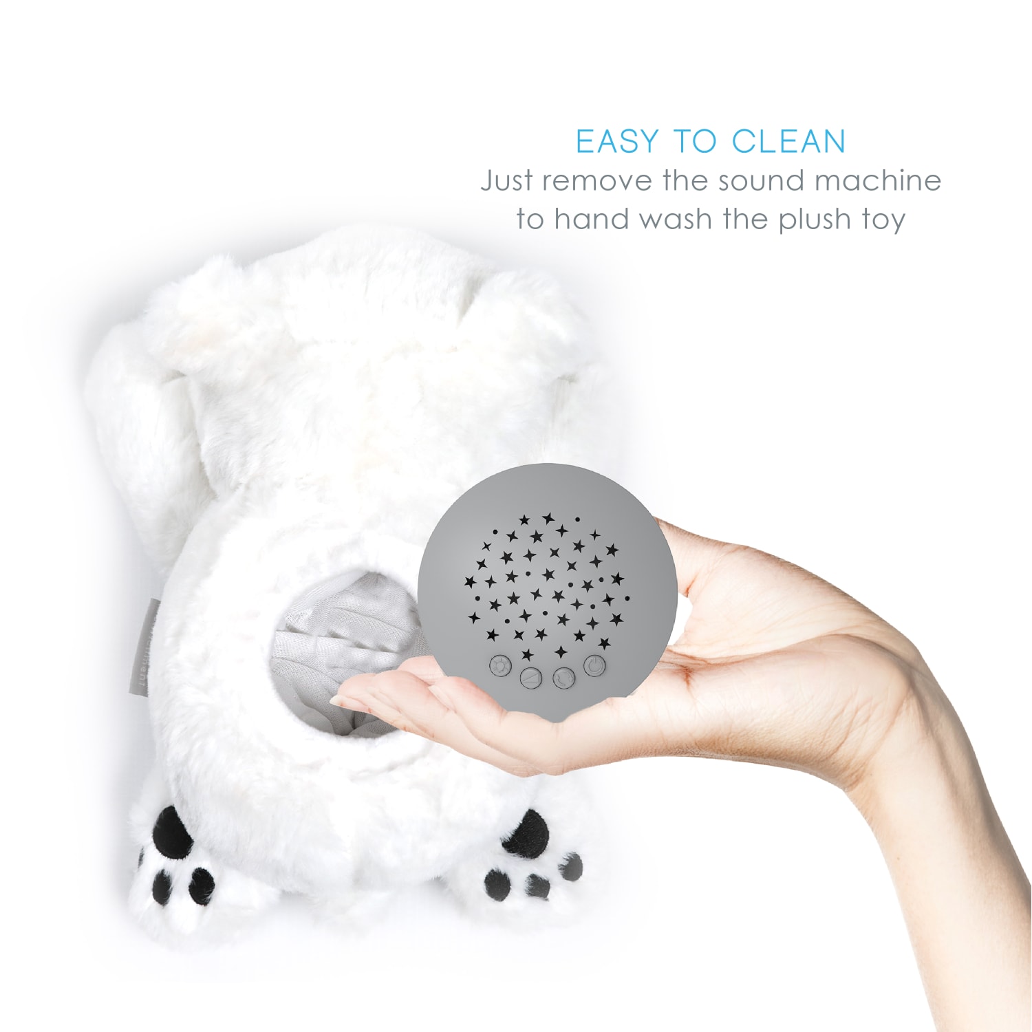 Pure Enrichment PureBaby Sound Sleepers Sound Machine, 9inH x 5-3/8inW x 4inD, Polar Bear - Image 6