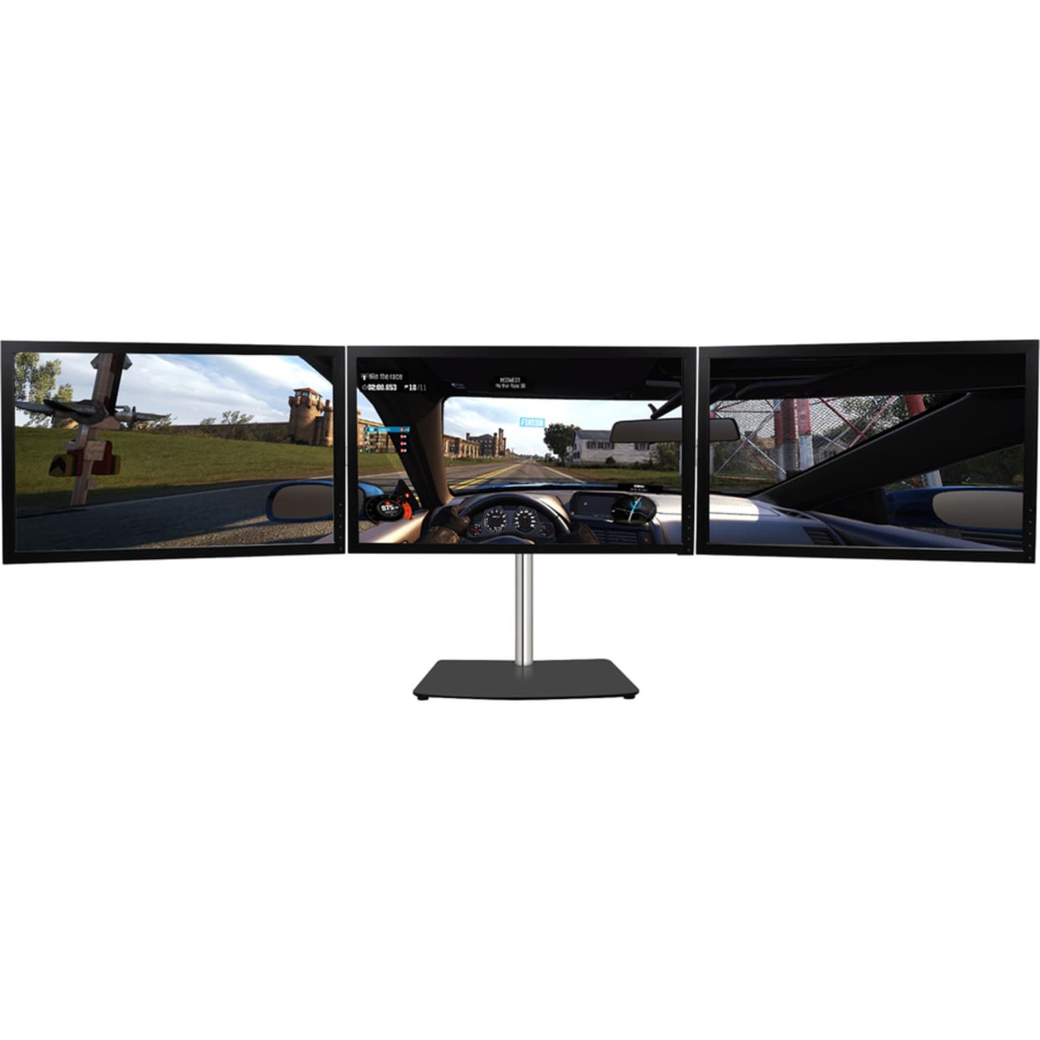 SIIG Premium Aluminum Freestanding Triple Monitor desk stand - 13? to 27? - Max Load 17.6 lbs each - CE-MT2111-S1 - Image 5