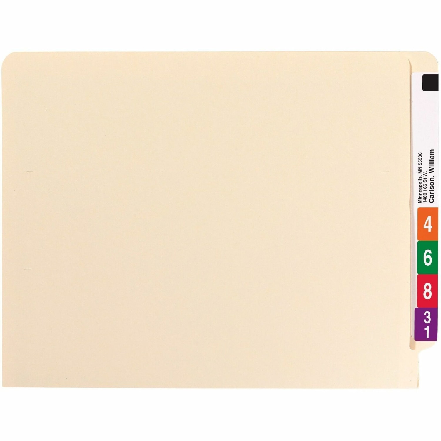 Smead Shelf-Master End-Tab Fastener Folders, Straight Cut, Letter Size, 100% Recycled, Manila, Pack Of 50 - Image 3