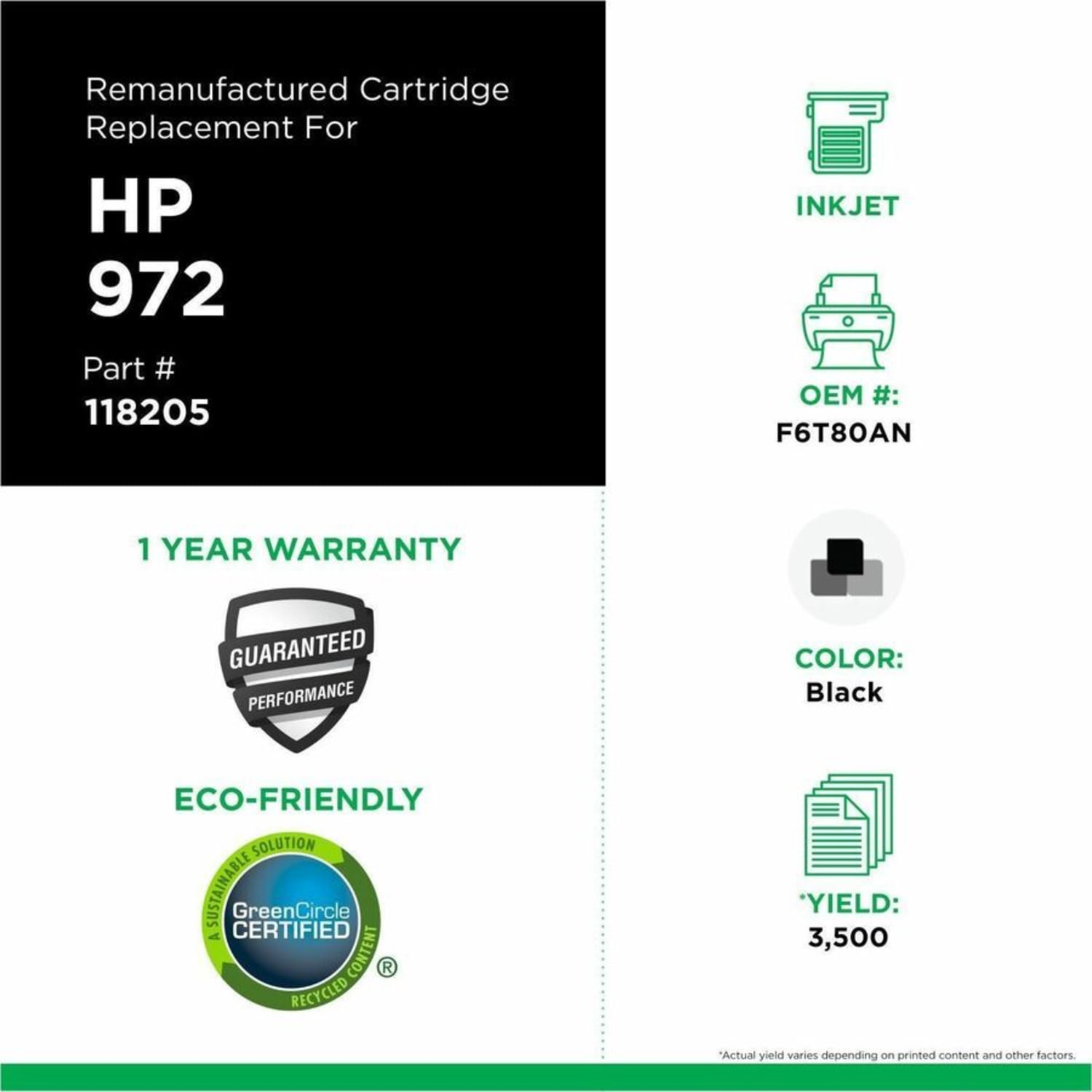 Clover Imaging Group Remanufactured Black Ink Cartridge Replacement For HP 972, F6T80AN - Image 5