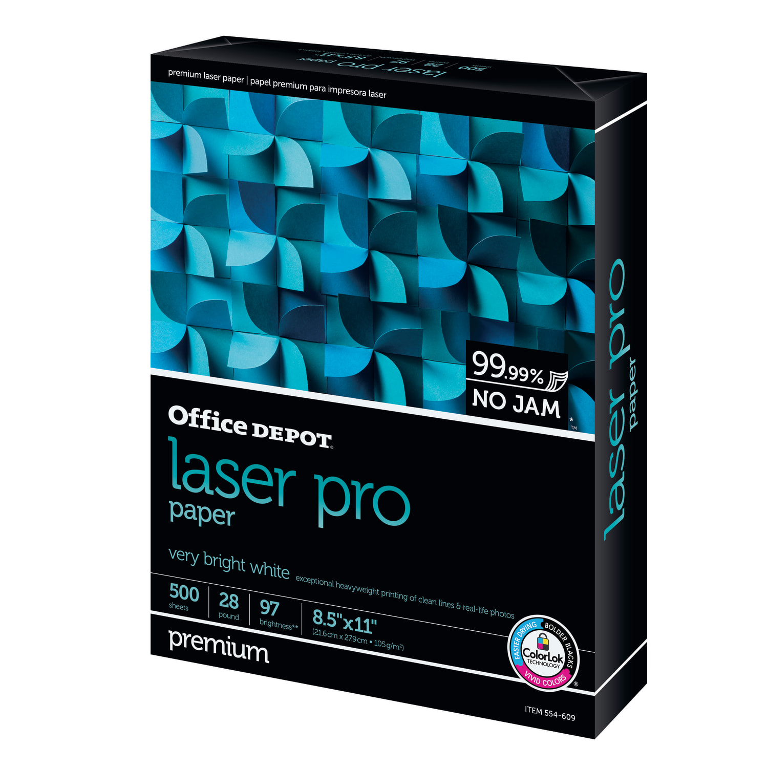 Office Depot Laser Pro Paper, 1 Ream, White, Letter Size (8 1/2in x 11in), Ream Of 500 Sheets, 28 Lb, 97 Brightness - Image 3